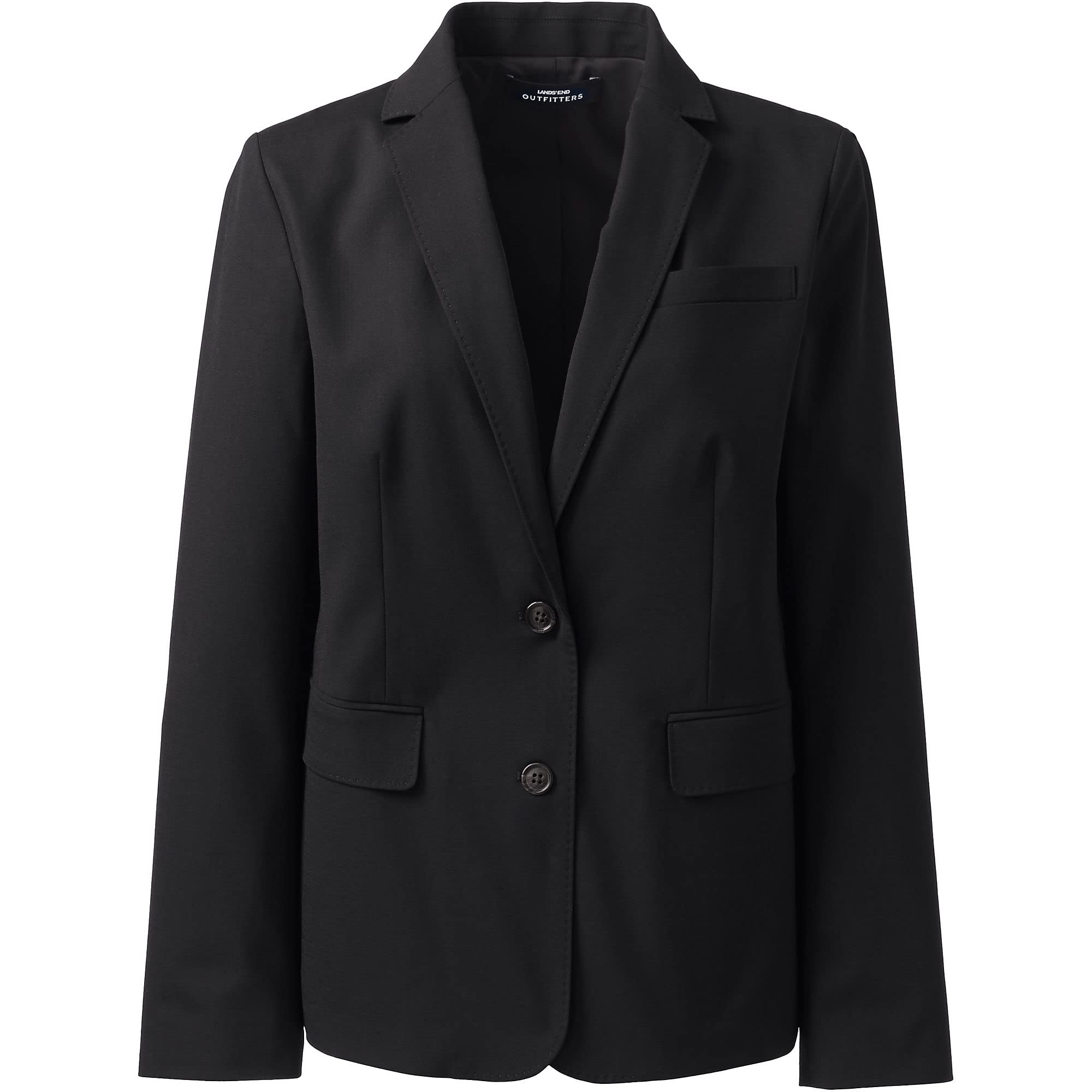 Lands' End Women's Washable Wool Blazer - Classic Two-Button Jacket for Office, Business & Professional Wear | Machine Washable & Wrinkle Resistant