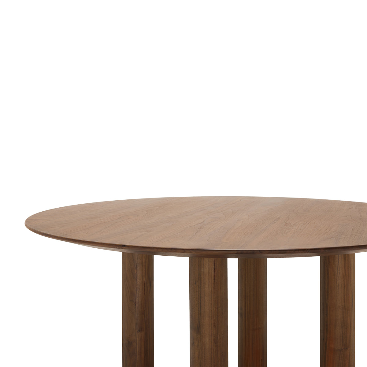 Round Walnut Dining Table 60 Inch - Modern Wooden Kitchen Table for Family Gatherings & Dinner Parties