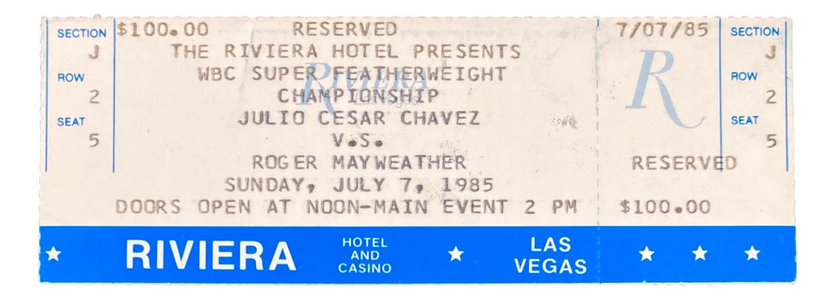 Julio Cesar Chavez vs Roger Mayweather Full Boxing Match Ticket - July 7, 1985 Vintage Collectible for Boxing Fans & Sports Memorabilia Enthusiasts