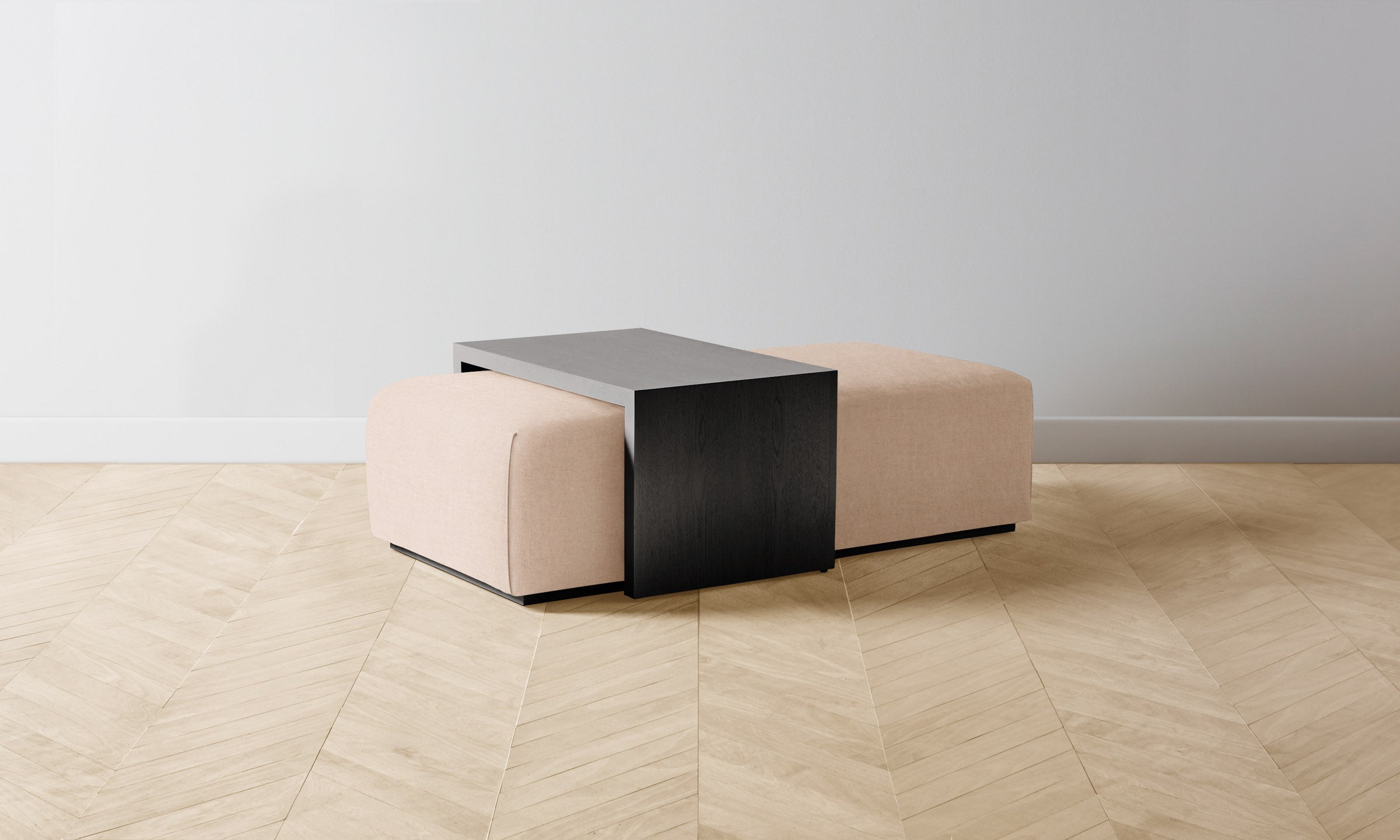 The Bowery Ottoman - Heritage Belgian Linen Petal - Stylish Footrest & Accent Chair for Living Room, Bedroom & Office Decor