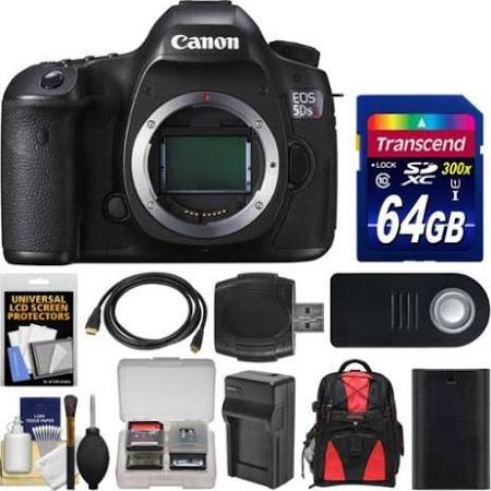 Canon EOS 5DS R 50.6MP Full Frame Digital SLR Camera Body (Black) with 64GB Accessory Bundle - Professional Photography, Studio & Outdoor Shooting