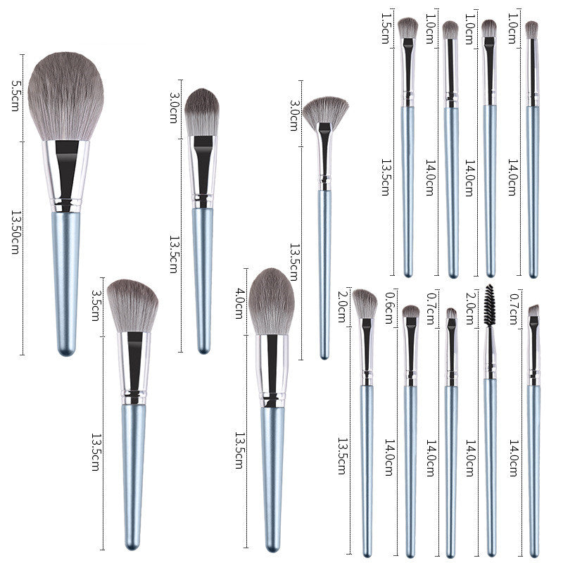 14 Piece Wooden Handle Makeup Brush Set - Professional Cosmetic Brushes for Foundation, Blending, Eyeshadow & Contouring - Perfect for Makeup Artists & Beauty Enthusiasts