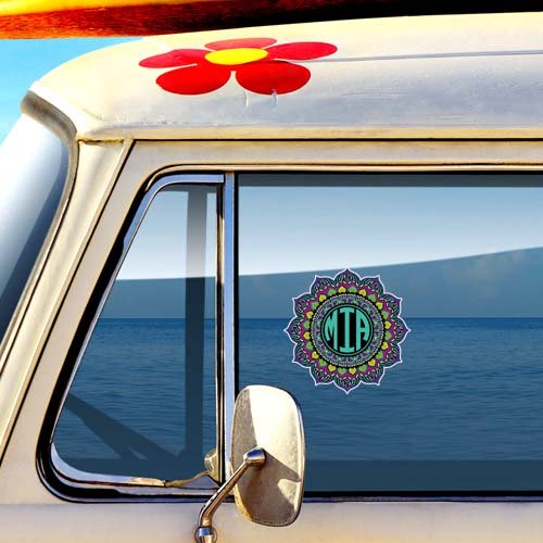 Custom Mandala Monogram Sticker - Personalized Nature Decal by Megan J Designs™ - Waterproof Vinyl Decal for Laptop, Tumbler, Phone & Notebook - Perfect for Yoga, Meditation & Boho Home Decor