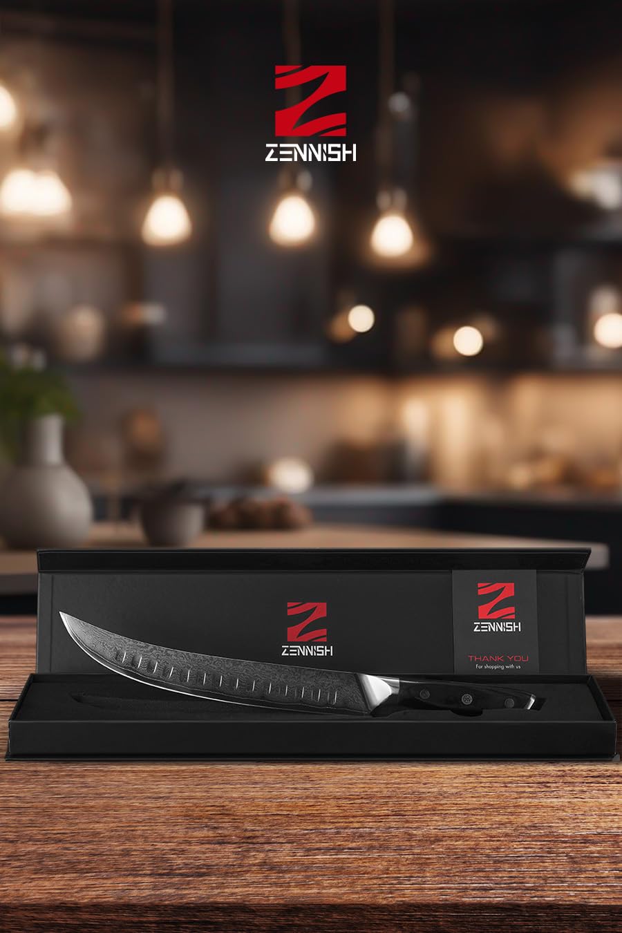 10 Inch Japanese Damascus Butcher Knife - Professional Meat Cutting & Slicing Knife with Full Tang G10 Handle, Perfect for Chefs & BBQ Enthusiasts - Ideal for Home Kitchens, Restaurants & Outdoor Cooking (Quartz Series, Gift Box Included)