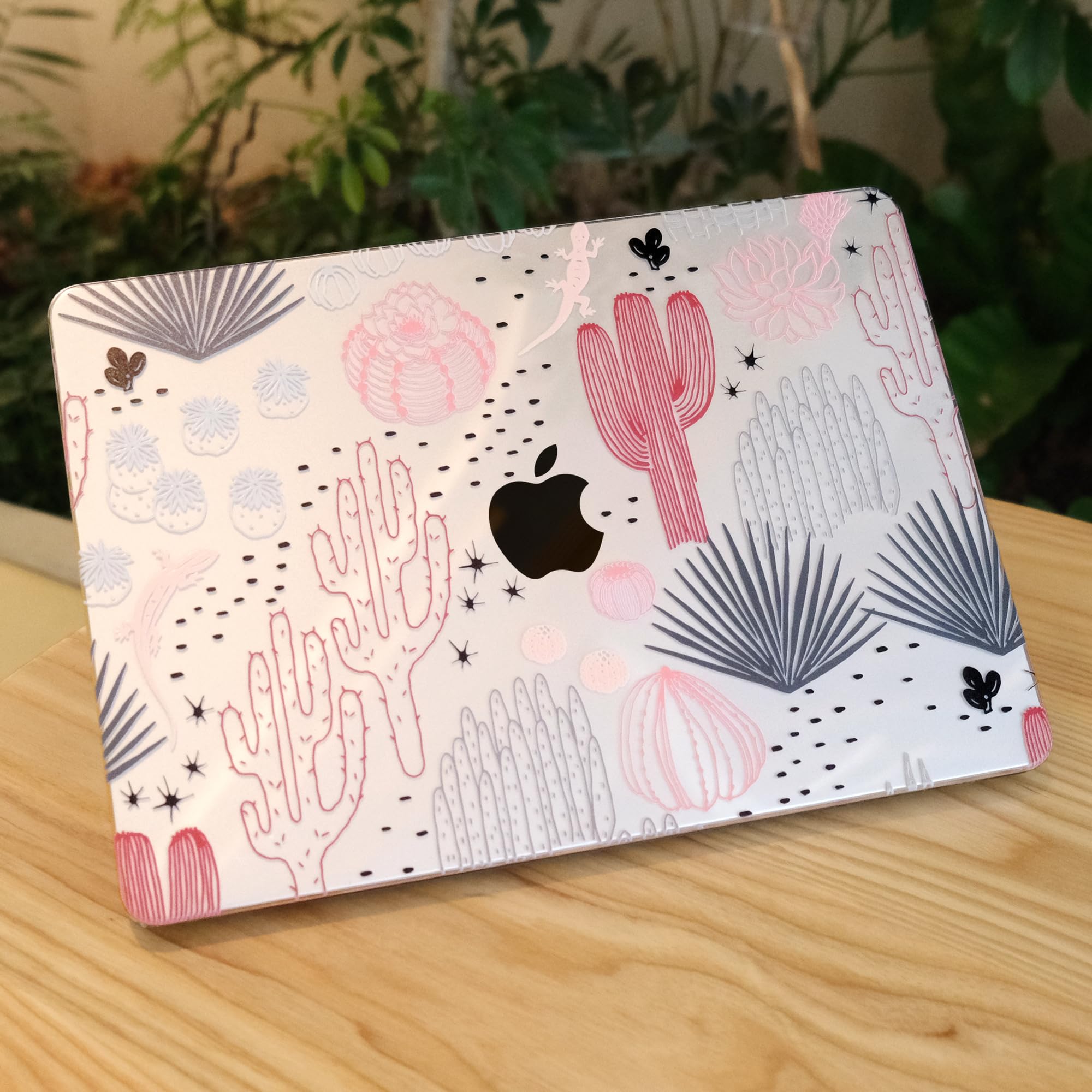 MEEgoodo Hard Shell Case for MacBook Pro 13 inch (2020-2022 Models A2338 M2/M1, A2251, A2289) - Protective Laptop Cover with Keyboard & Camera Privacy Shield - Cactus Design | Perfect for Work, Travel & School Use
