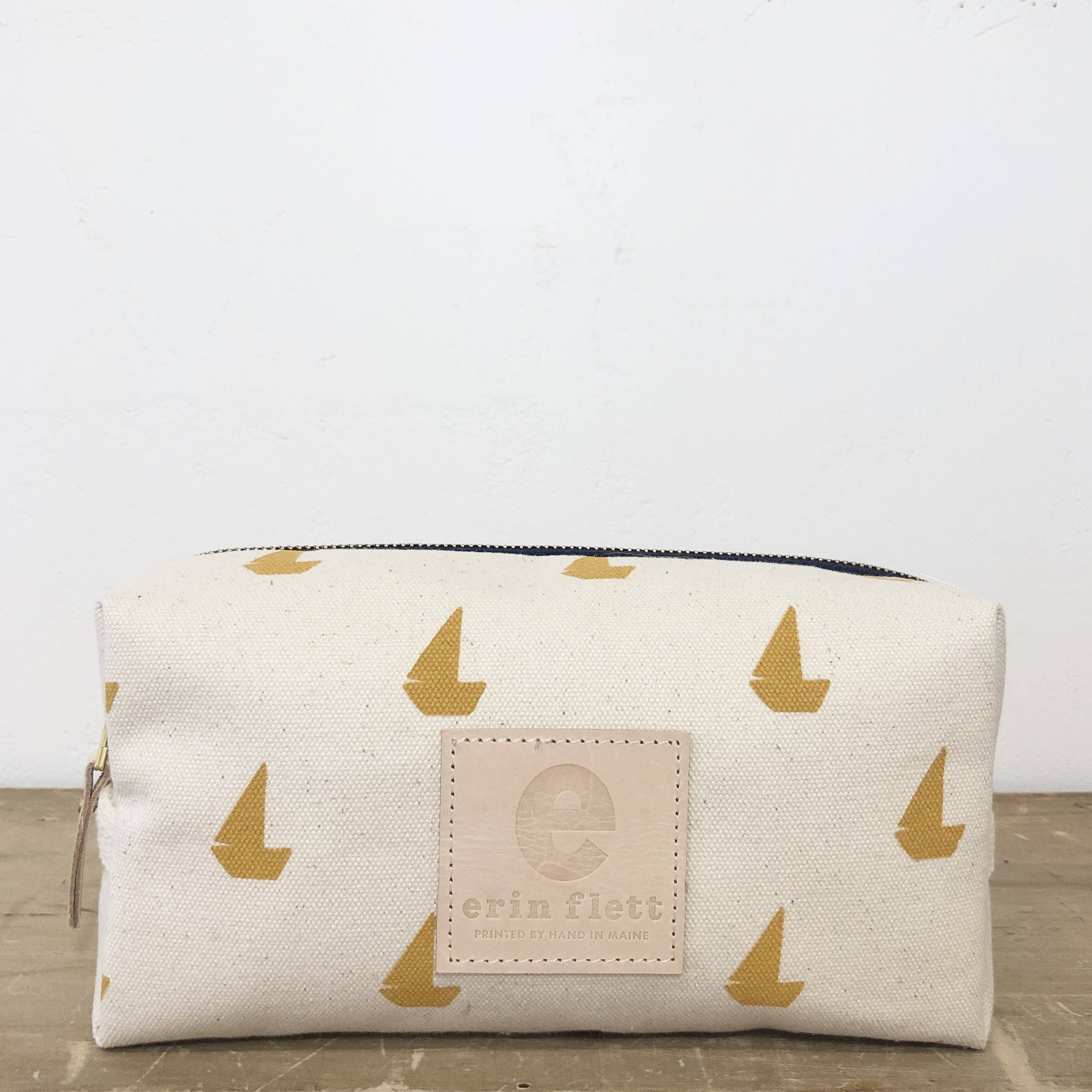 Erin Flett Yolk Sailboats Dopp Kit - Waterproof Travel Toiletry Bag for Men & Women - Perfect for Camping, Gym, Beach Trips & Weekend Getaways