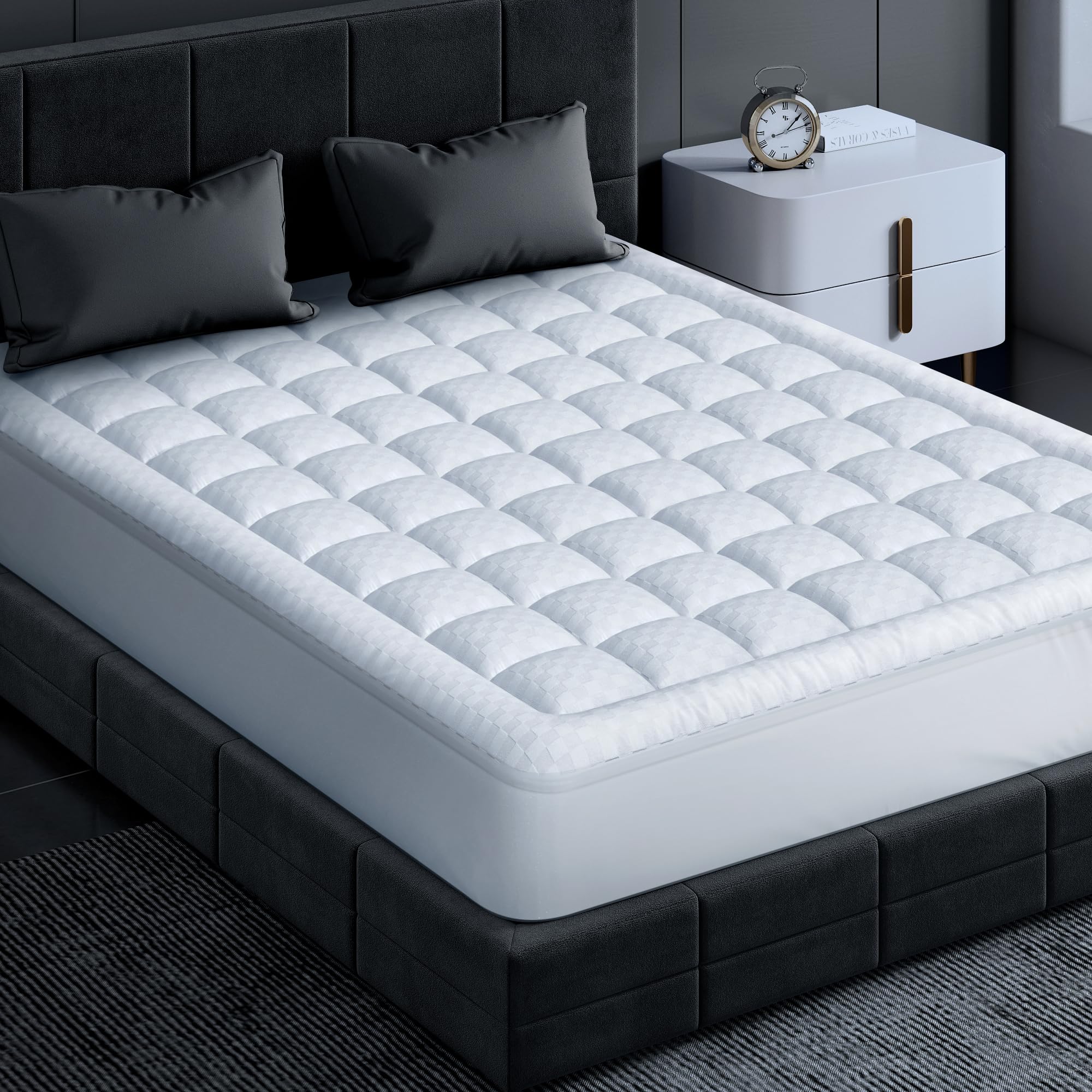 Memory Foam Mattress Pad Twin XL - Pressure Relieving Mattress Topper with Strong Support & Ultra Soft Comfort | Breathable Microfiber Protector, Noiseless Vinyl-Free Bed Cover | Fits 8-21'' Deep Pockets | Perfect for Back Pain Relief, Guest Beds & Dorm Room Comfort
