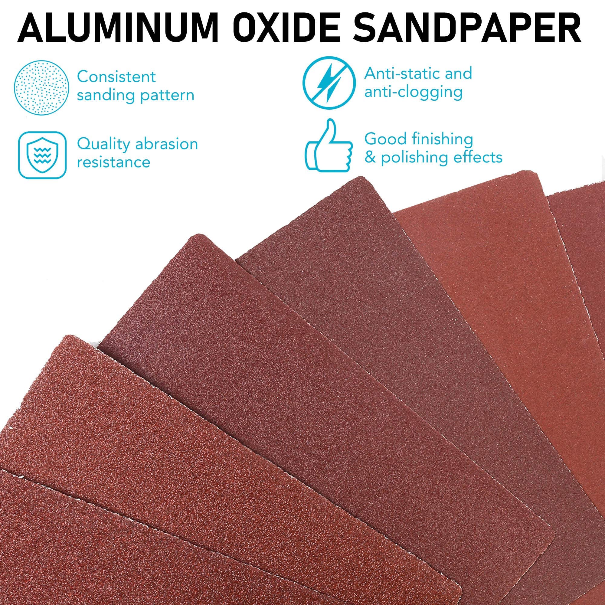 LotFancy 50PCS 1/4 Sheet Sandpaper 60-1000 Grit for Palm Sander & 30PCS 9x11 Dry Wet Sandpaper 60-2000 Grit - Woodworking, Metal Polishing, Auto Body Repair, DIY Projects