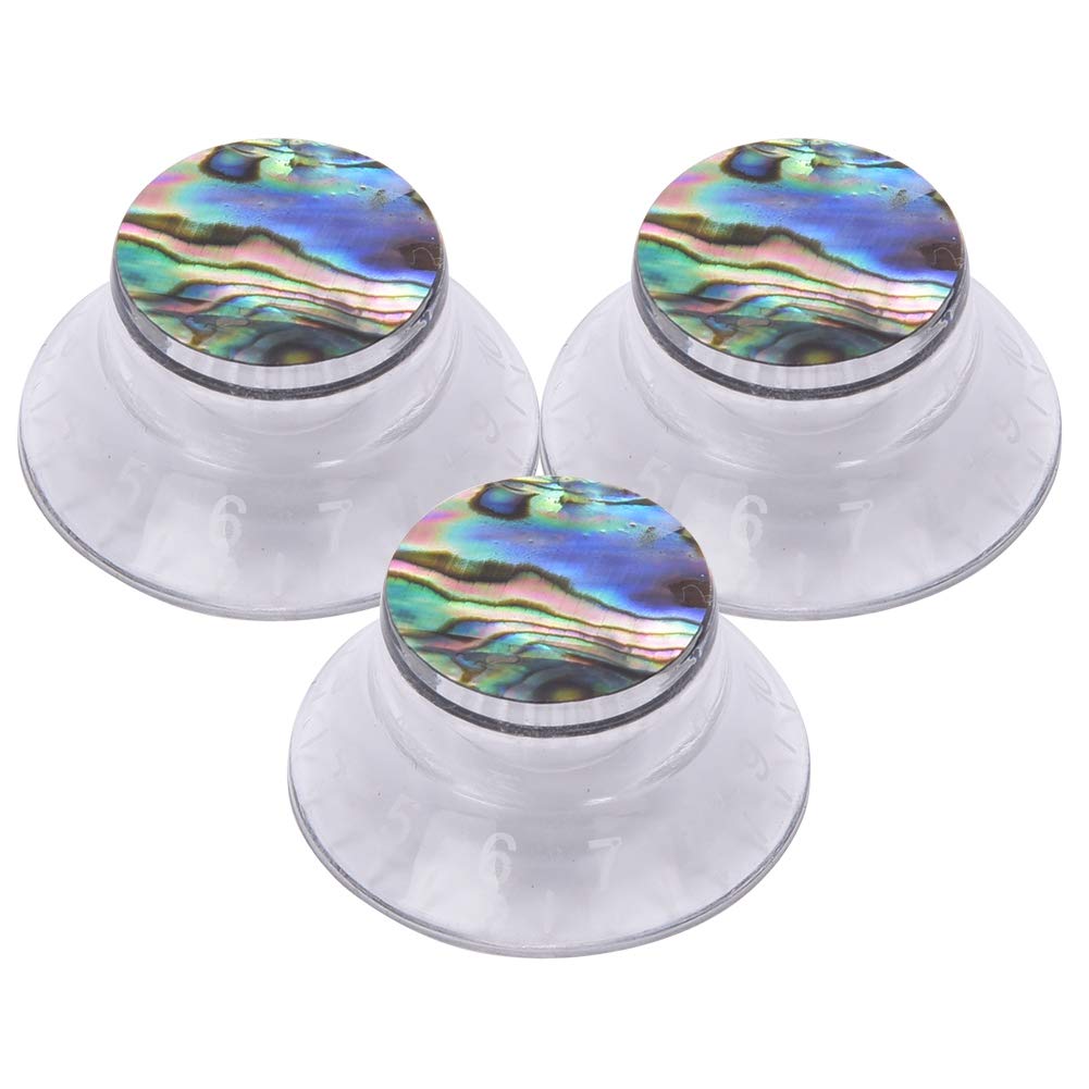 Bnineteenteam 3Pcs Transparent Mosaic Plastic Electric Guitar Knobs - Tone & Volume Control Switch for Electric Guitar & Bass - Perfect for DIY Guitar Repair & Customization
