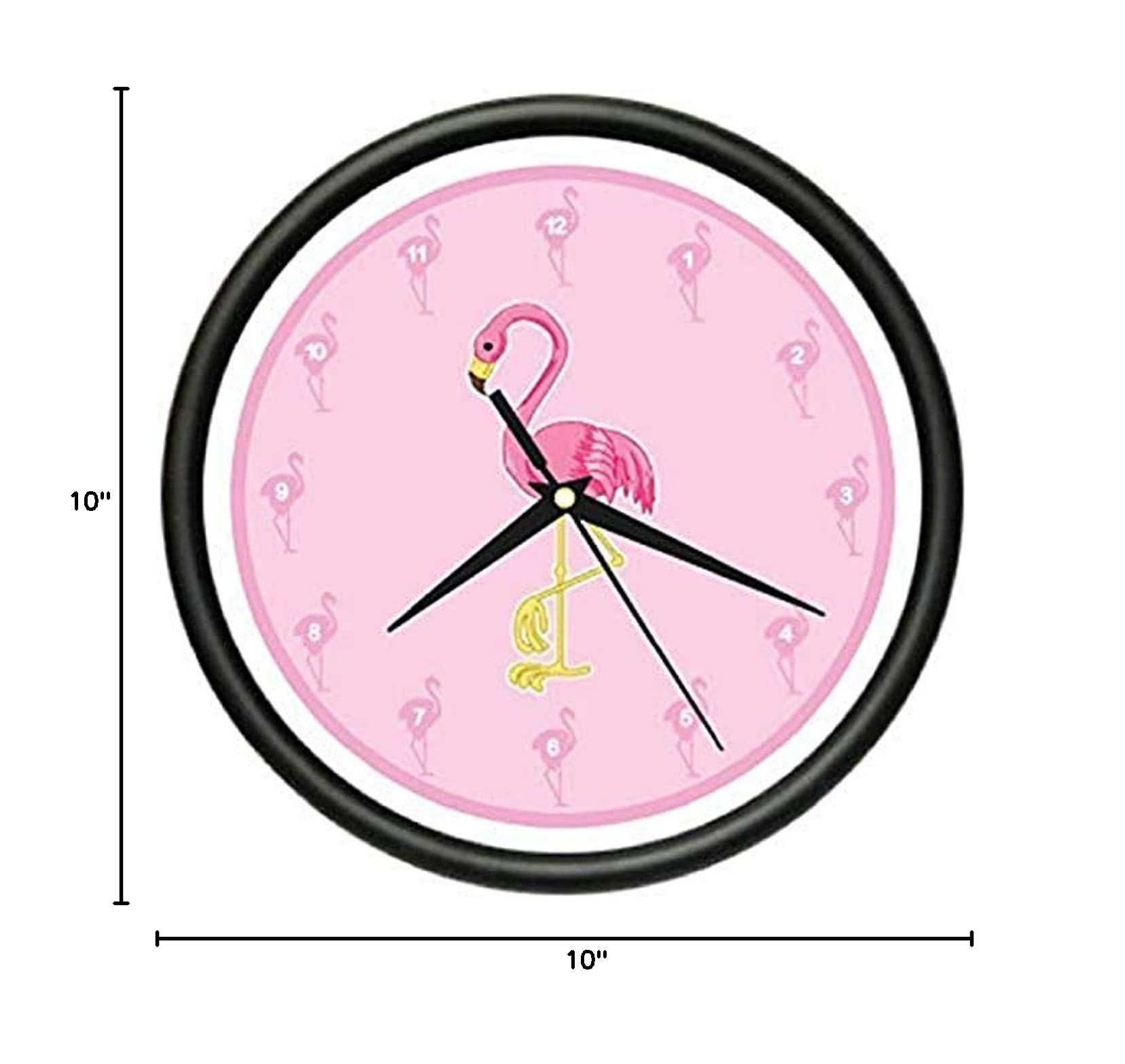 SignMission Pink Flamingo Wall Clock - Tropical Decor for Kitchen, Bathroom & Living Room - Unique Gift Idea for Home Decor