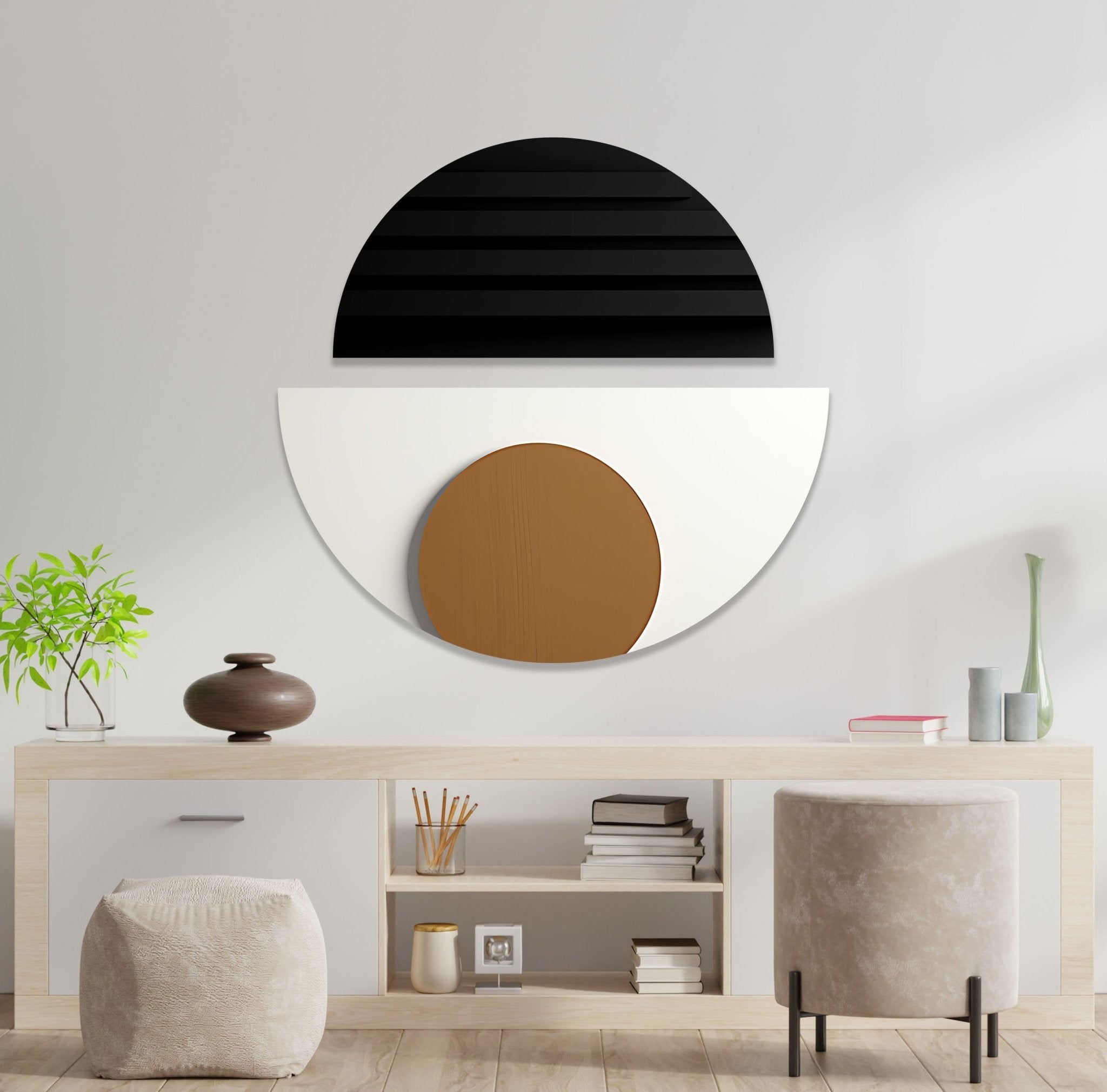 2 Piece Black and White Glass Wall Art Set - Modern Abstract Home Decor for Living Room, Bedroom, or Office - Perfect for Gifts and Interior Design