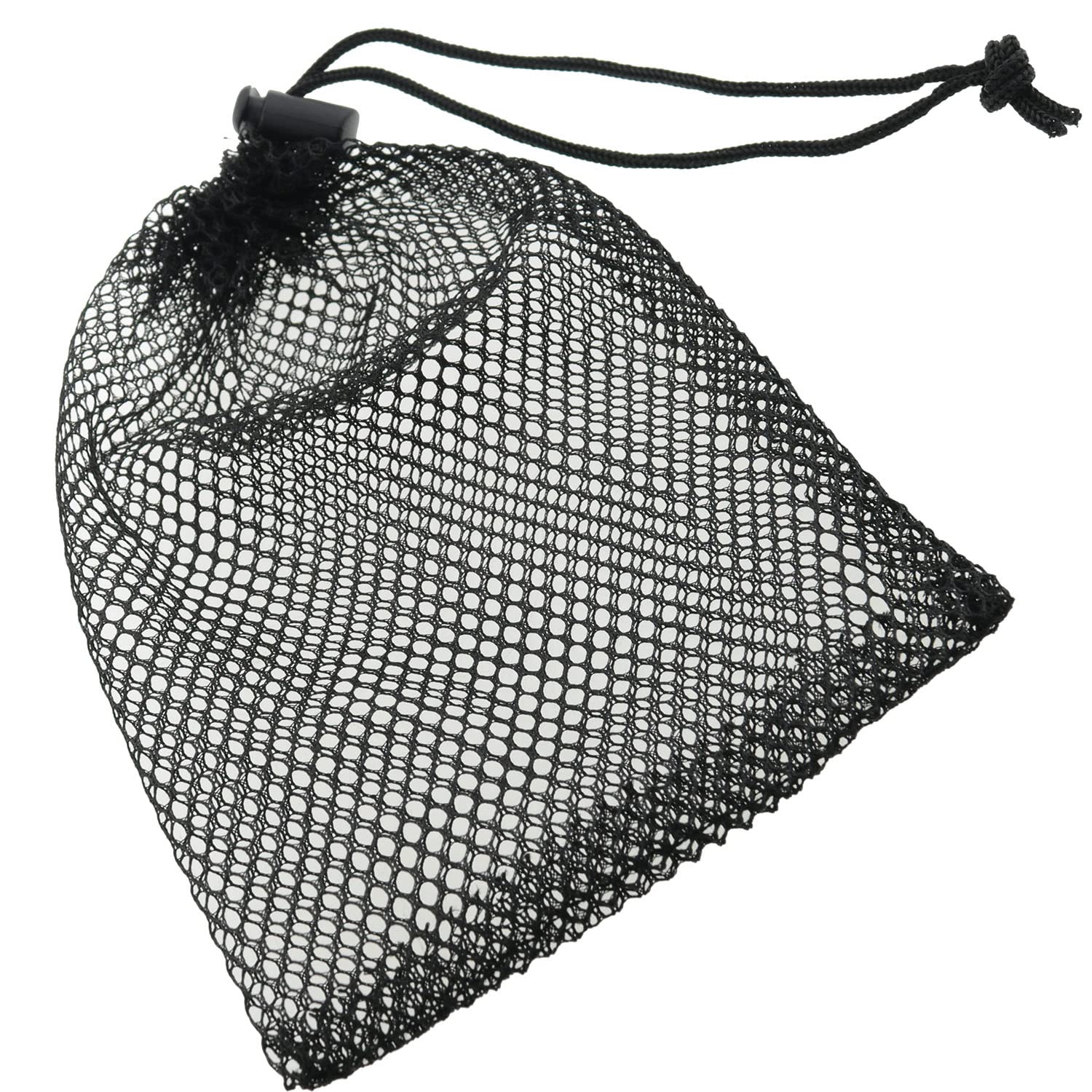 Durable Black Nylon Mesh Drawstring Bags 5-Pack - Small Travel Organizer for Jewelry, Cosmetics & Toiletries | HSCGIN Compact Storage Solution