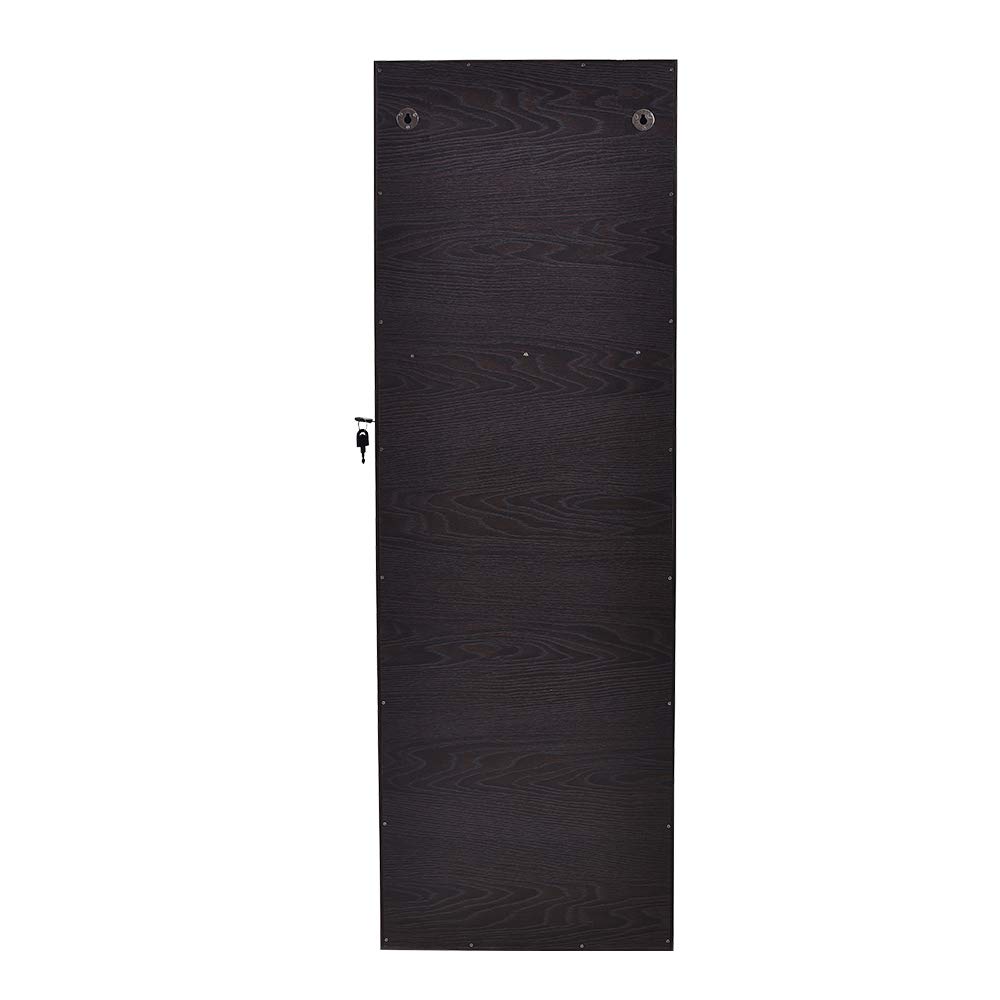 Vintage Wood Grain Full-Length Mirror with PVC Coating - Dressing Mirror with Jewelry Storage Cabinet, Brown | Perfect for Bedroom, Closet & Vanity Decor