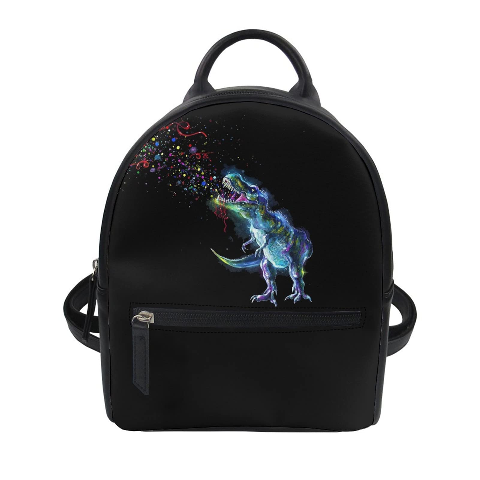 Showudesigns Dinosaur Mini Backpack for Kids - Small PU Leather Shoulder Bag for School, Travel & Shopping - Cute Dino Backpack Purse Accessories (Black) - Perfect for Daily Use, Birthday Gifts & Outdoor Adventures