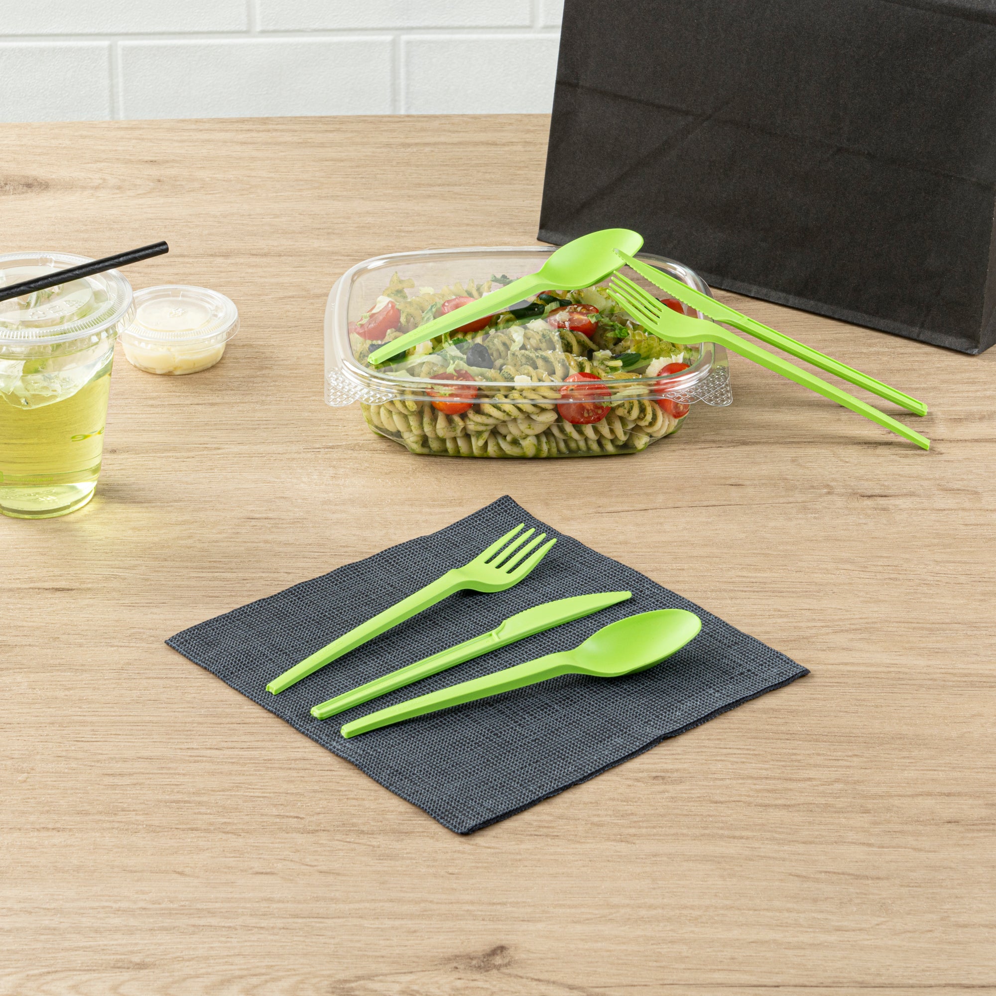 Eco-Friendly Compostable CPLA Plastic Cutlery Set - 290 Pieces, Heat Resistant, Biodegradable Utensils for Parties, Picnics & Outdoor Events