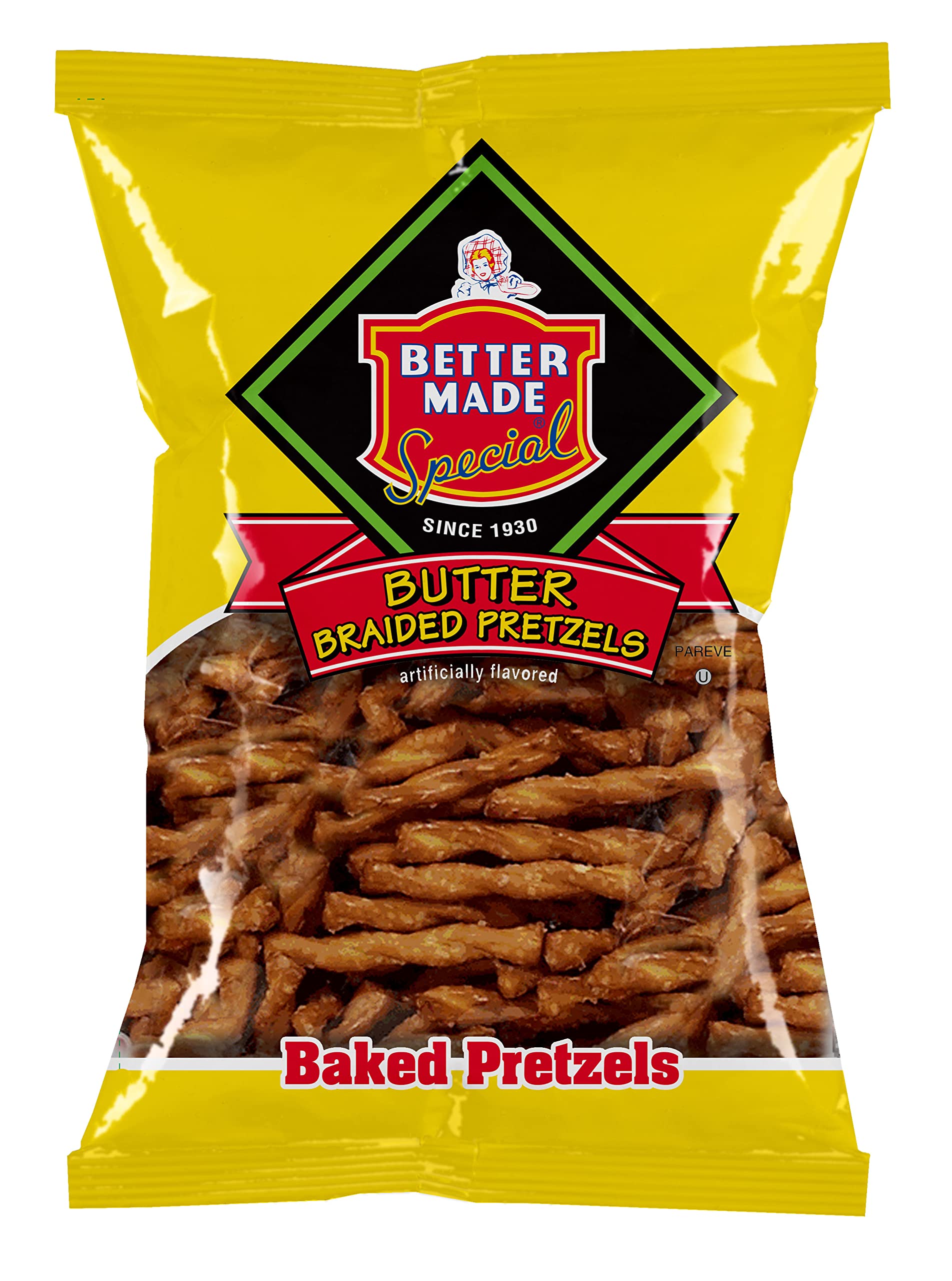 Better Made Baked Butter Braid Pretzels 12oz (4-Pack) - Crunchy, Salty & Delicious Healthy Snacks | Family-Owned Artisan Bakery | Perfect for Parties, School Lunches & On-the-Go Snacking
