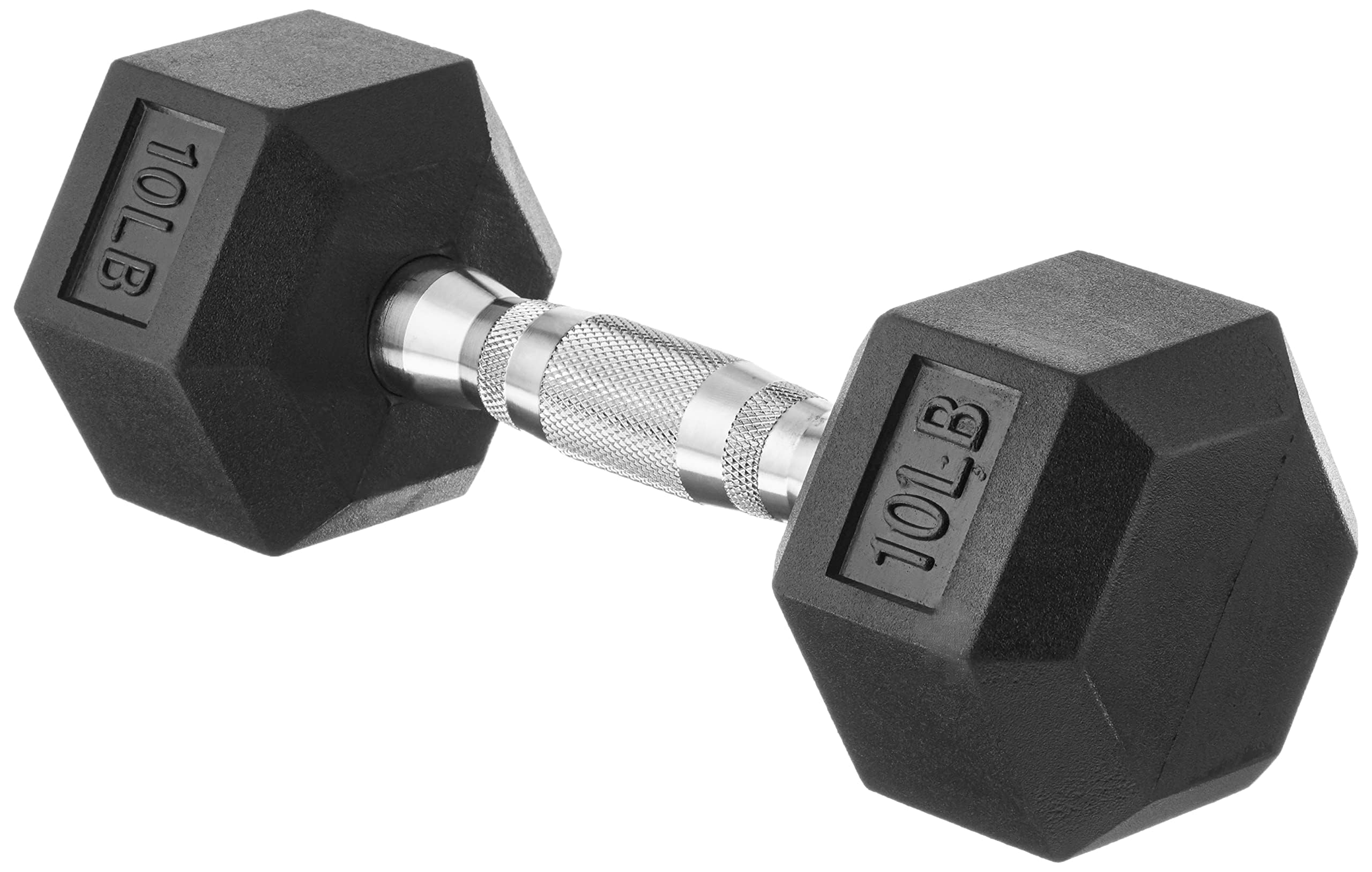 Amazon Basics Rubber Hex Dumbbell Hand Weights - Set of 2, 5, 10, 15, 20, 25, 30 lbs for Home Gym, Strength Training & Fitness Workouts