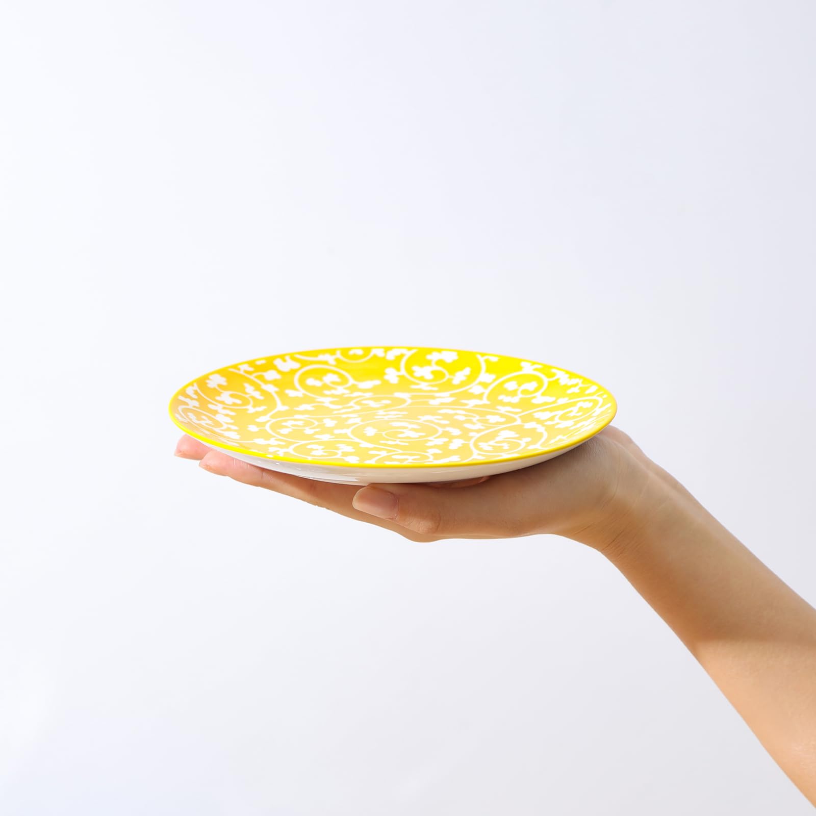 Selamica 6-Inch Ceramic Dessert Plates Set of 6 - Small Appetizer Plates for Cake, Snacks, Salad & Side Dishes - Microwave & Dishwasher Safe - Perfect for Parties, Tea Time & Home Dining