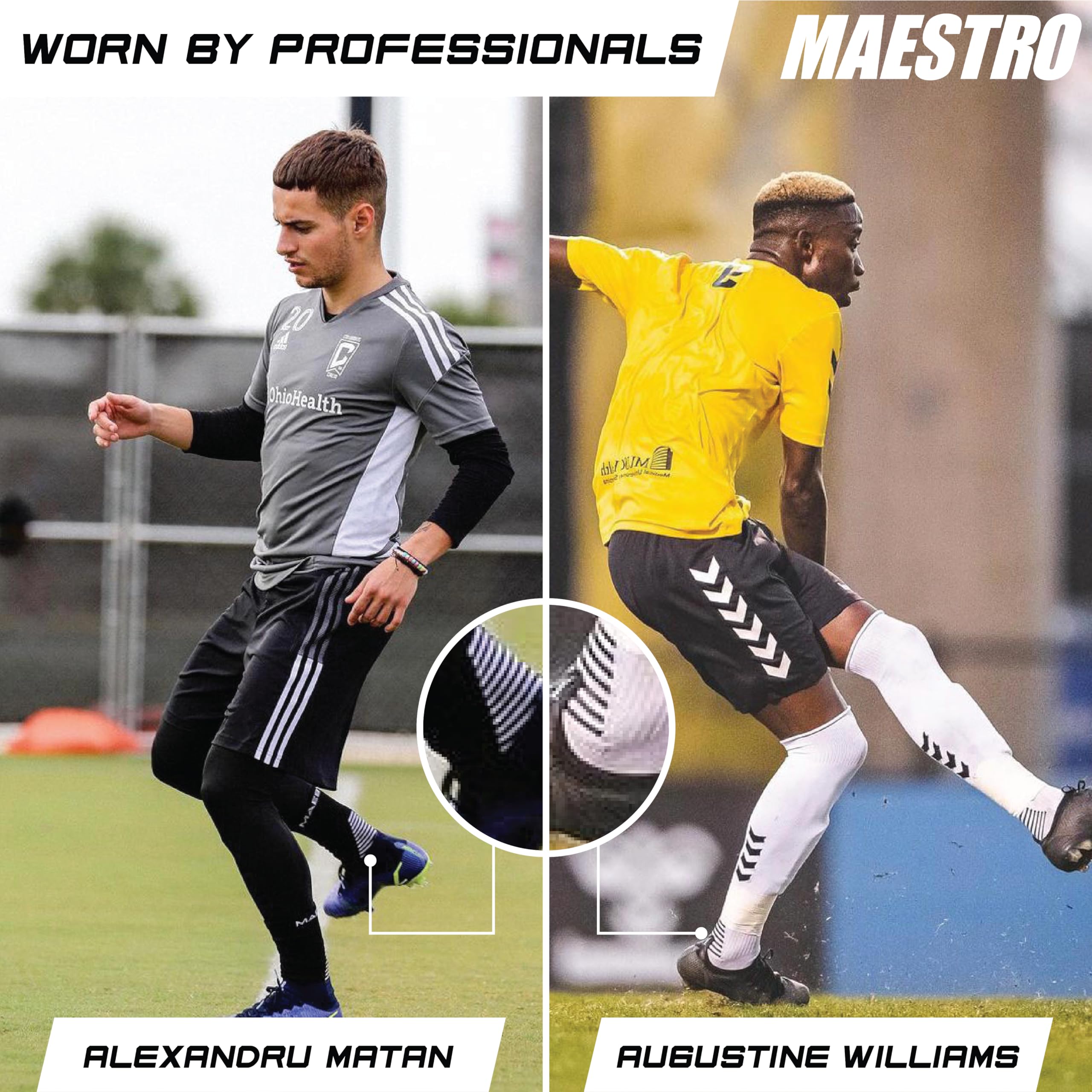 Maestro Grip Socks - Non-Slip Athletic Socks for Men & Women - Perfect for Soccer, Football, Basketball & Hockey - Stay Stable During Sports & Workouts