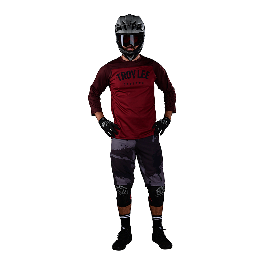 Ruckus 3/4 Jersey Camber Oxblood - Premium Men's Vintage Style Baseball Shirt for Casual Wear & Sports Outfits