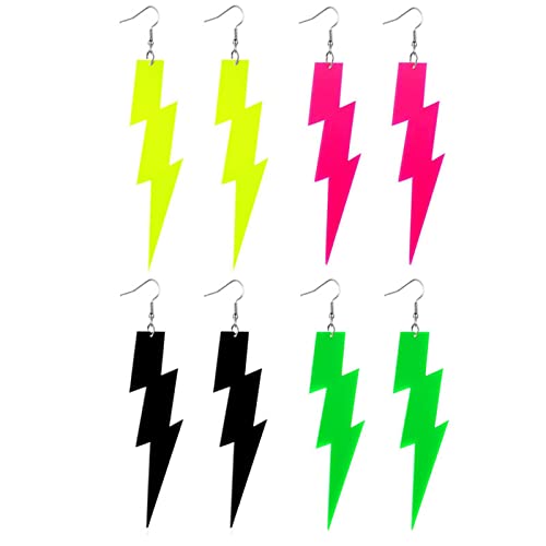 4 Pairs Lightning Earrings