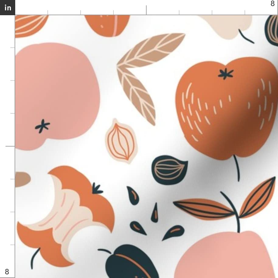 Cute Fruit Seeds Printed Velvet Fabric - Spoonflower Upholstery & Home Decor Fat Quarter for DIY Projects, Curtains, Pillows, and Apparel