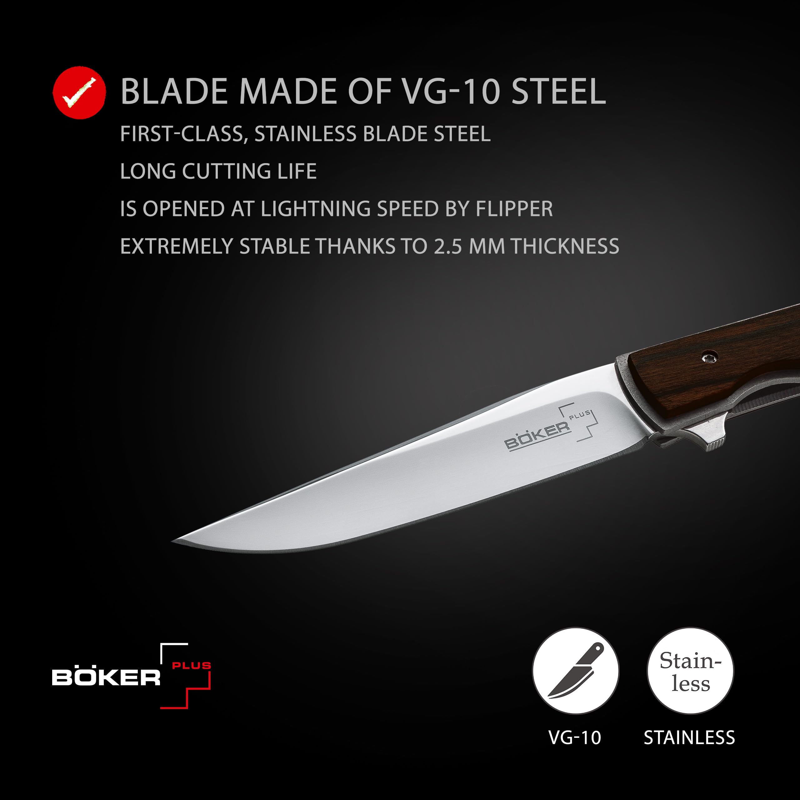 Boker Plus 01BO734 Urban Trapper Folding Knife - 3.5 Inch Stainless Steel Blade, Lightweight EDC Pocket Knife for Outdoor, Camping, Hiking & Everyday Carry (EDC)