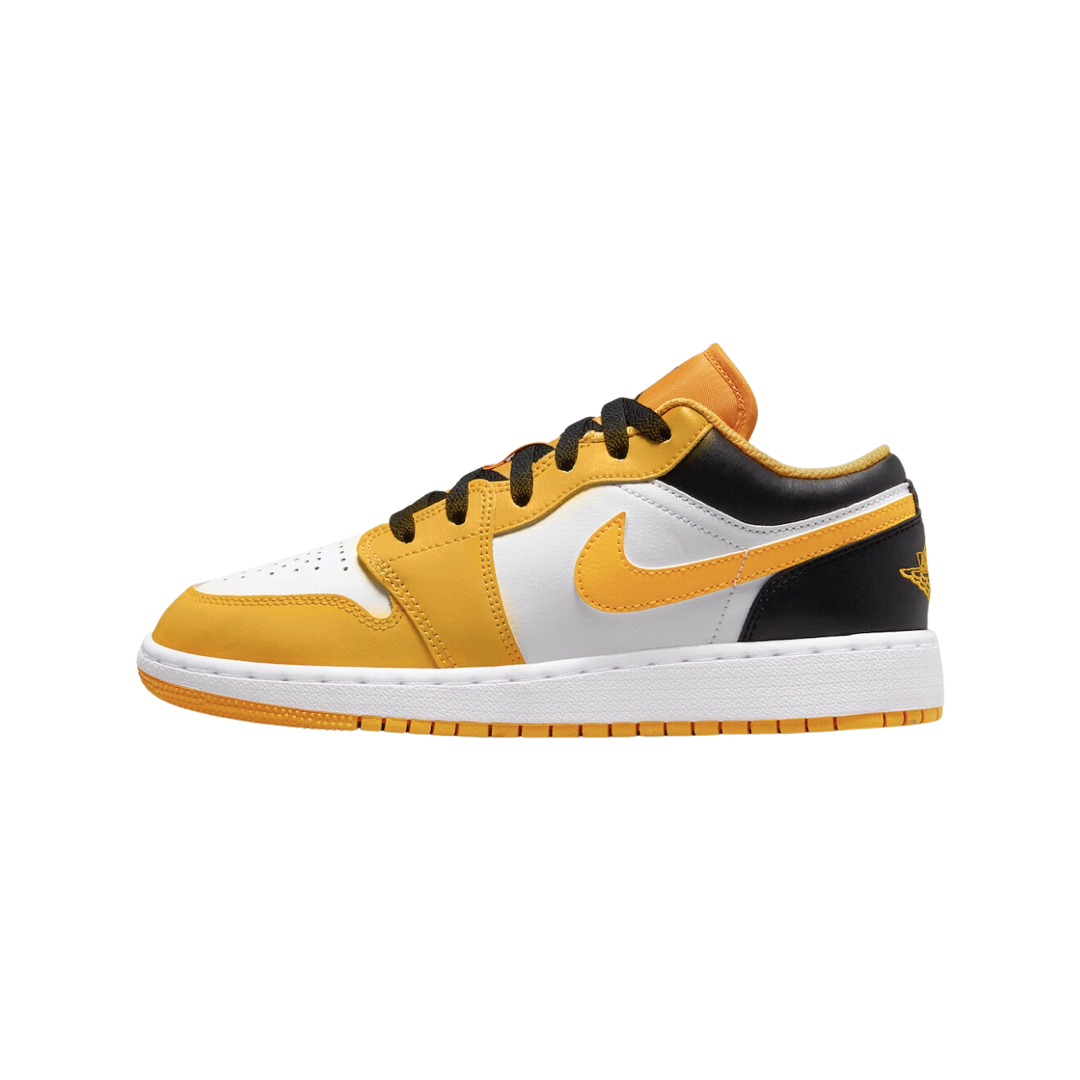 Air Jordan 1 Low GS Sneakers - Taxi Yellow, White & Black Colorway - Basketball Shoes for Girls - Perfect for School, Sports & Streetwear Fashion