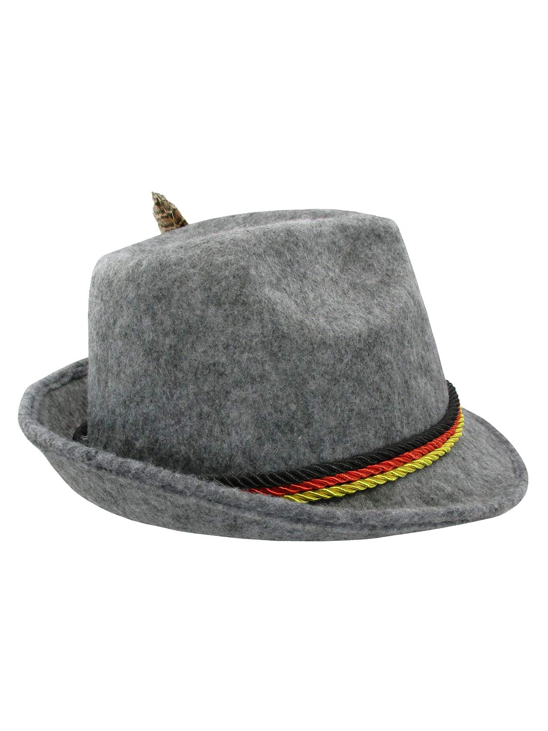 Premium German Oktoberfest Costume Set - 6 Pack Deluxe Wool Felt Gray Fedora Hats for Lederhosen Outfits | Authentic Bavarian Party Hats for Beer Festivals, Halloween & Costume Parties