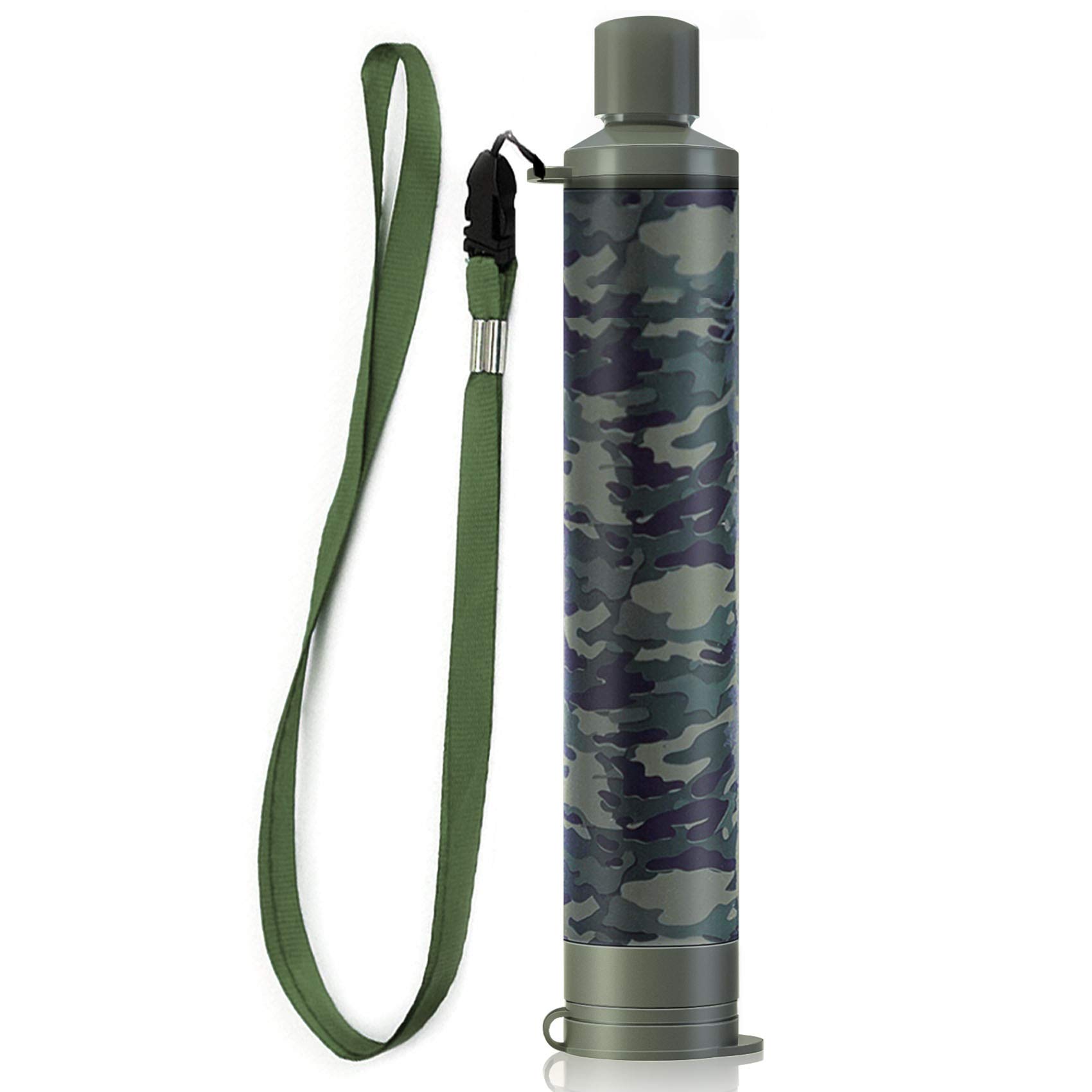 Membrane Solutions Personal Water Filter Straw - Portable Water Purifier for Survival, Camping, Hiking, Travel & Emergency Preparedness | Reusable Outdoor Water Filtration System for Backpacking, Biking & Adventure Activities