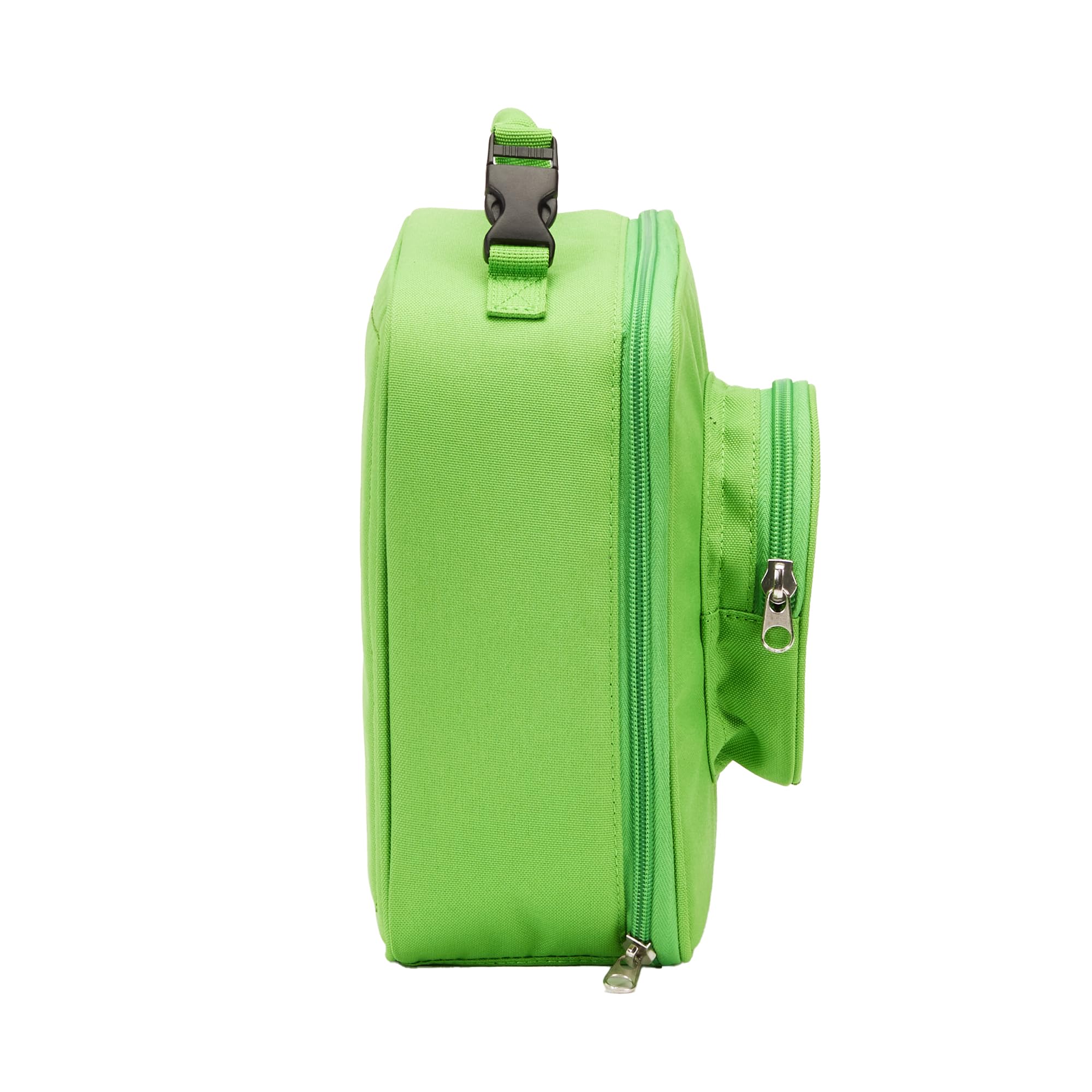 LEGO Insulated Lunch Box with Mesh Pouch & Zipper Compartment - Durable Reusable Food Container for Kids & Adults - Perfect for School, Work, Picnics & Outdoor Activities (Green)