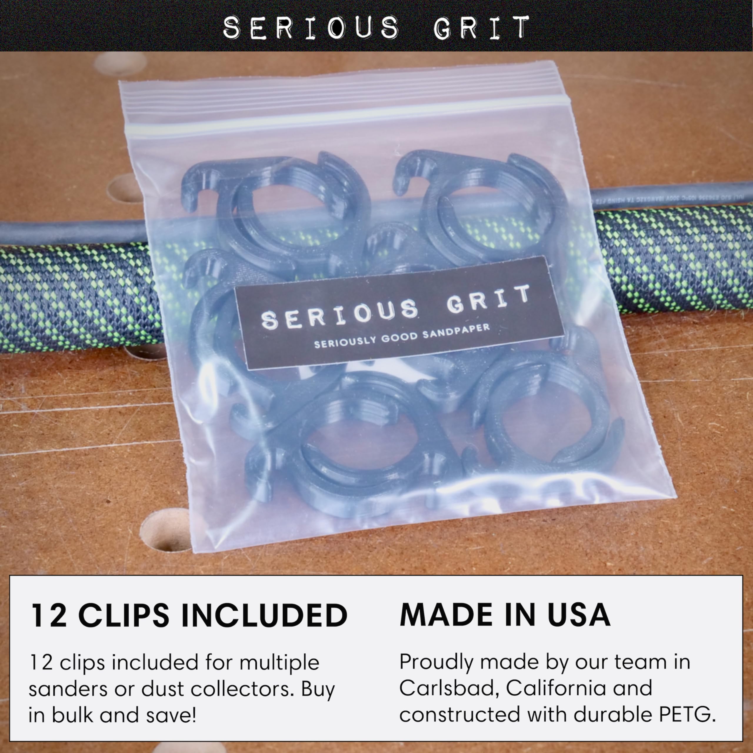 Quick Connect Vacuum Hose Clips for Sanding - 12 Pack 1.5