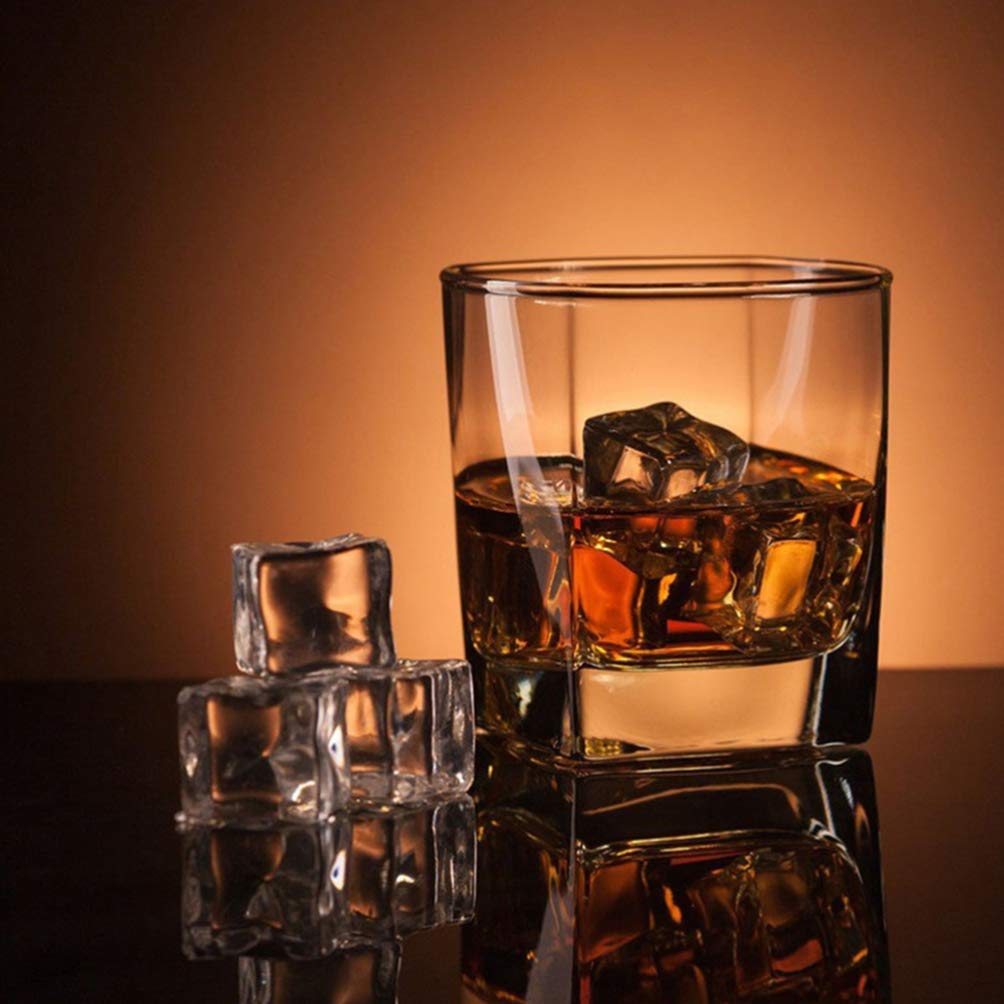 HEALLILY 48pcs Acrylic Fake Ice Cubes - 30mm Realistic Decorative Ice Rocks for Wedding Centerpieces, Party Decor, Vase Fillers & Table Scatter - Perfect for Cocktail Bars, Photo Props, and Themed Events