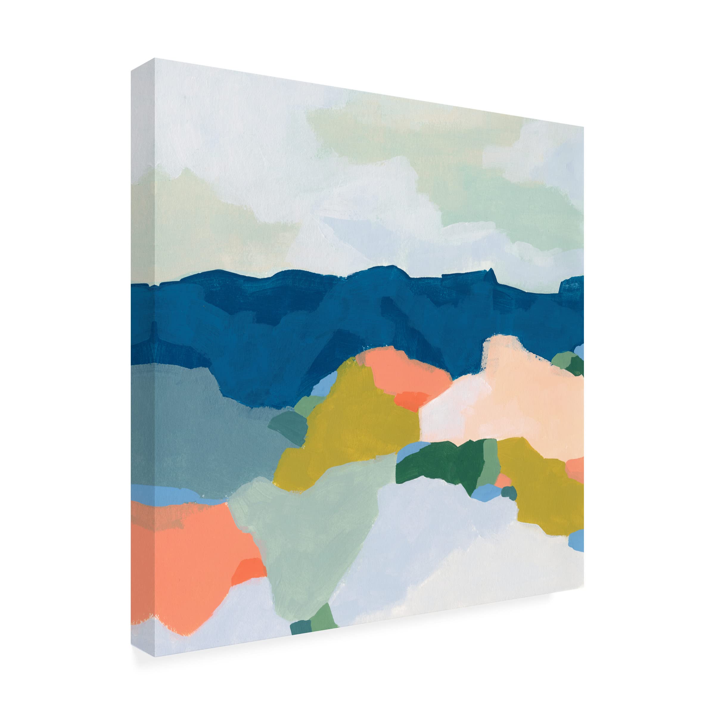 June Erica Vess 'Mountain Mosaic I' Canvas Wall Art Print - Modern Landscape Painting for Living Room, Bedroom & Office Decor