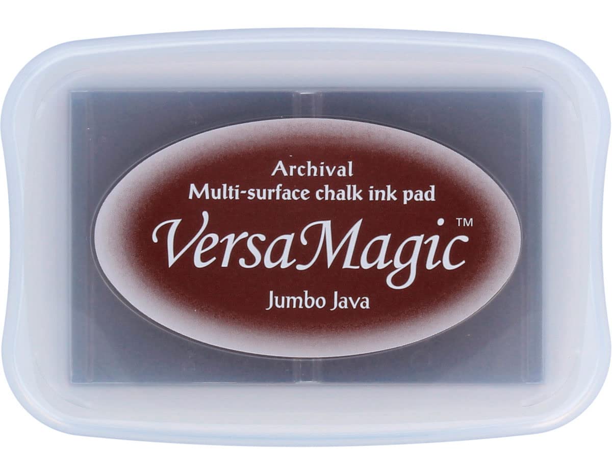 Tsukineko Versamagic Chalk-Finish Jumbo Java Ink Pad - Premium Stamping Ink for Scrapbooking, Card Making & DIY Crafts - Perfect for Paper, Wood, Fabric & Mixed Media Projects