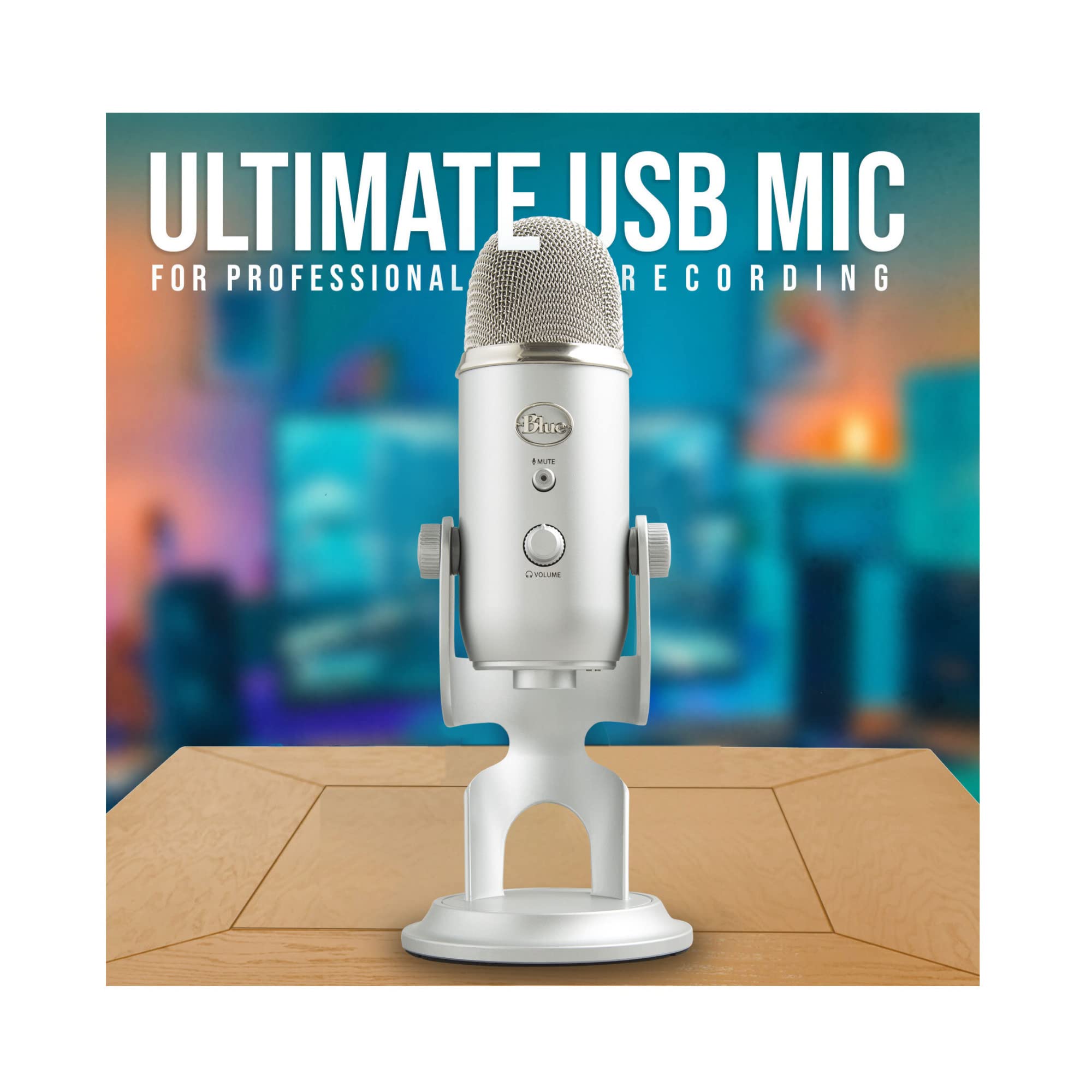 Blue Yeti USB Microphone Bundle with TX-100 Headphones, Boom Arm & Pop Filter - Professional Streaming, Podcasting & Gaming Setup (4-Piece Kit)