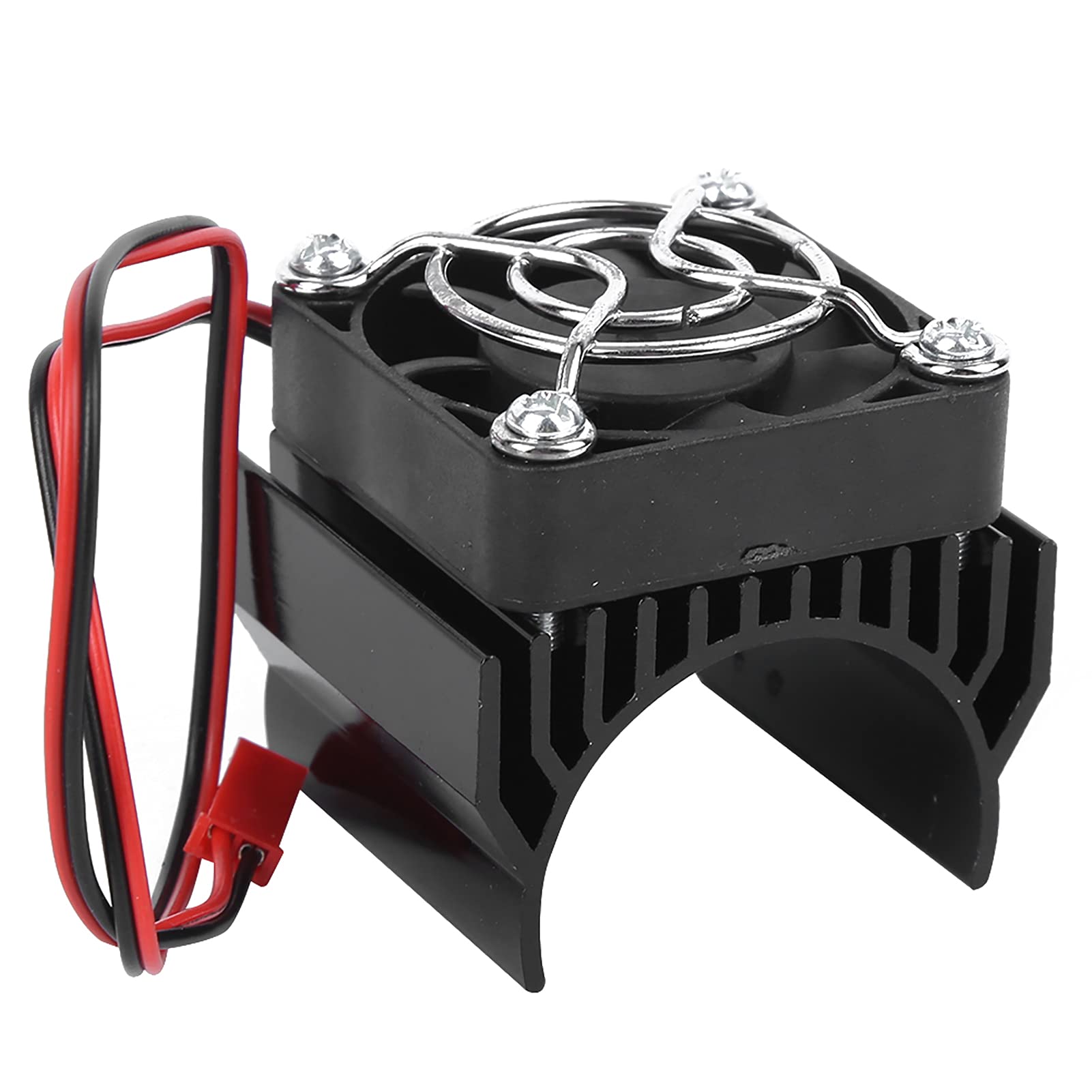 High-Performance RC Motor Heat Sink Cooler for 1/10 Scale RC Cars - Large Aluminum Heat Dissipation with Protective Net - Extends Battery Life & Prevents Overheating (Black) - Ideal for Off-Road Racing, Drifting & High-Speed RC Car Enthusiasts