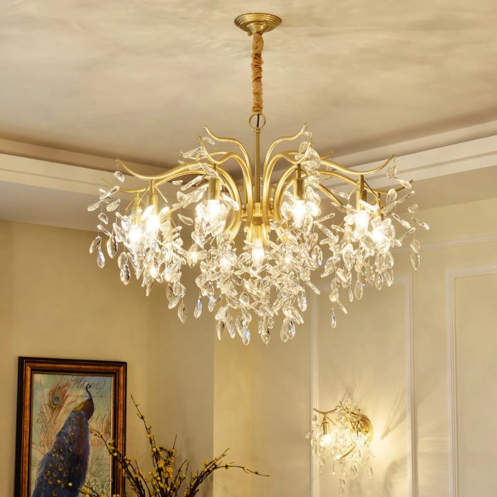 Dorale Modern Chandelier - Elegant Crystal Ceiling Light Fixture for Dining Room, Living Room & Bedroom | Energy Efficient LED Lighting | Perfect for Home Decor & Interior Design