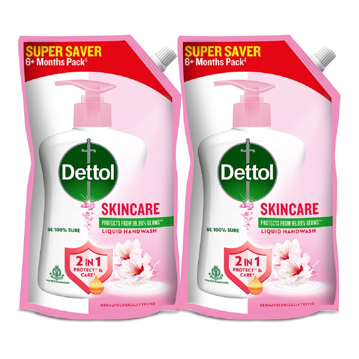Dettol Liquid Handwash Refill - 675ml (Pack of 2) | pH Balanced Hand Soap with 10x Better Germ Protection | For Kitchen, Bathroom & Office Use