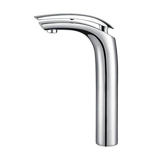 Dowell Modern Tall Vessel Sink Faucet - Single Handle One Hole Bathroom Vanity Faucet in Chrome (Model 8001 018 01) - Perfect for Contemporary Bathroom & Powder Room Decor