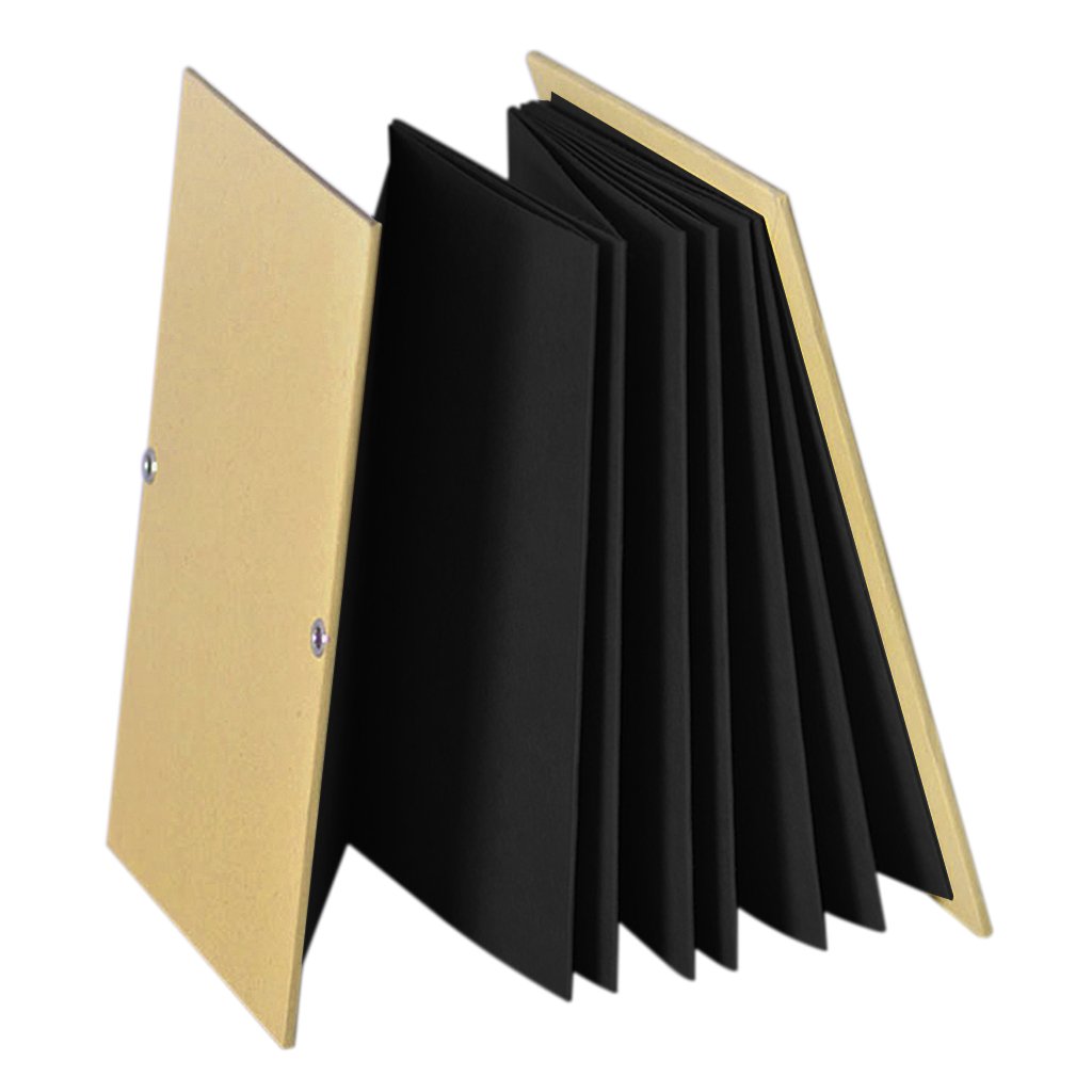 DIY Accordion Expanding Photo Album with Photo Corners - 36 Page Black Paper Scrapbook, Memory Book for Photos - Perfect for Birthdays, Christmas, Anniversaries, Graduations, Baby Showers & Valentine's Gifts - Great for Home Decor, Party Favors and Creative Journaling