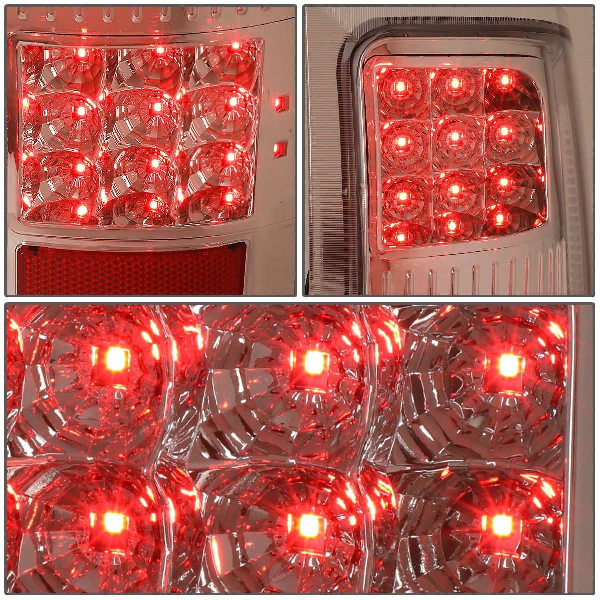 Auto Dynasty Full LED DRL Tail Lights & Brake Lamps for GMC Sierra 1500/2500HD/3500HD (2007-2014) - Chrome Housing Clear Lens - Driver & Passenger Side - Enhanced Night Visibility & Style Upgrade
