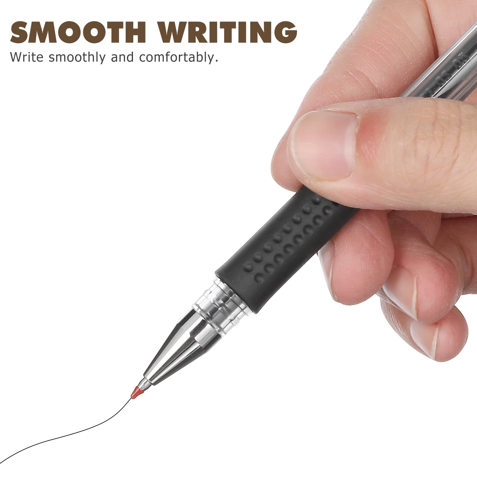 9-Piece Secure Ballpoint Pen Set with Chain & Base - Black Ink, Comfortable Grip for Bank, Office & Reception Counter - Ideal for Teller Stations, Customer Service Desks & High-Traffic Work Areas