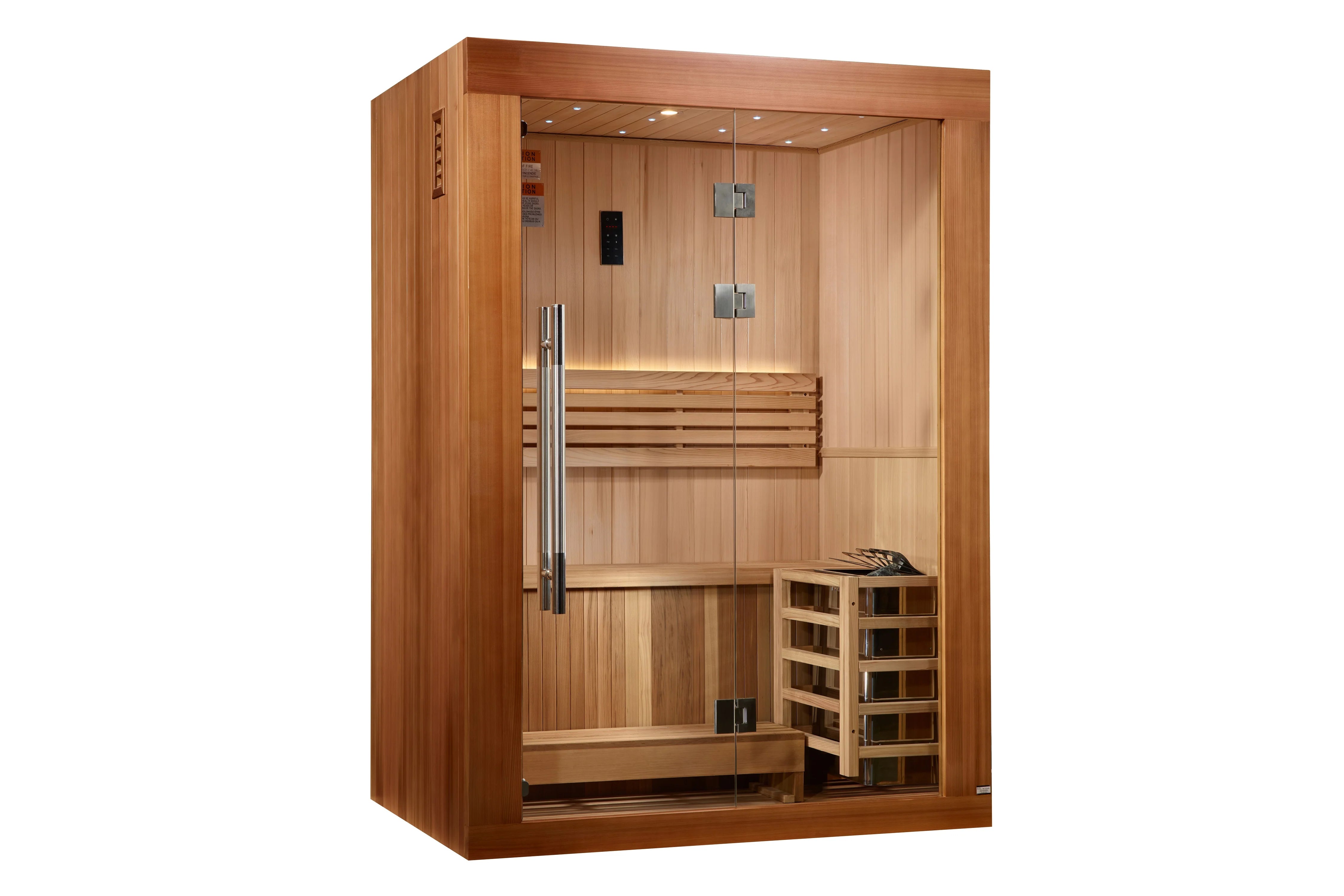 Golden Designs Sundsvall Edition 2-Person Indoor Outdoor Traditional Sauna - Premium Wooden Home Spa for Relaxation & Detox (2025 Model) - Perfect for Home, Backyard, Gym or Cabin Use