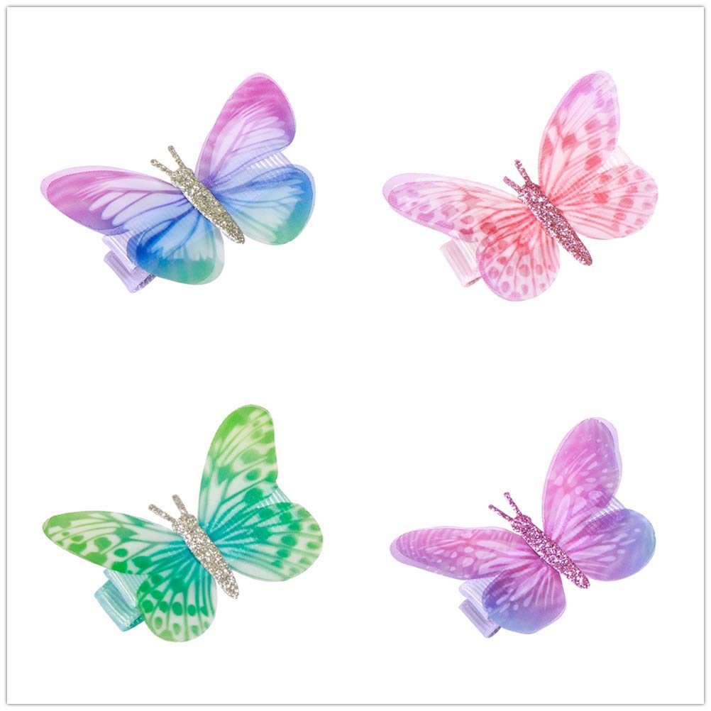 24 Pcs Butterfly Alligator Hair Clips for Baby Girls - Soft Chiffon Hair Barrettes & Hairpins for Toddlers, Kids, Teens & Women - Perfect for Parties, School & Daily Hair Accessories