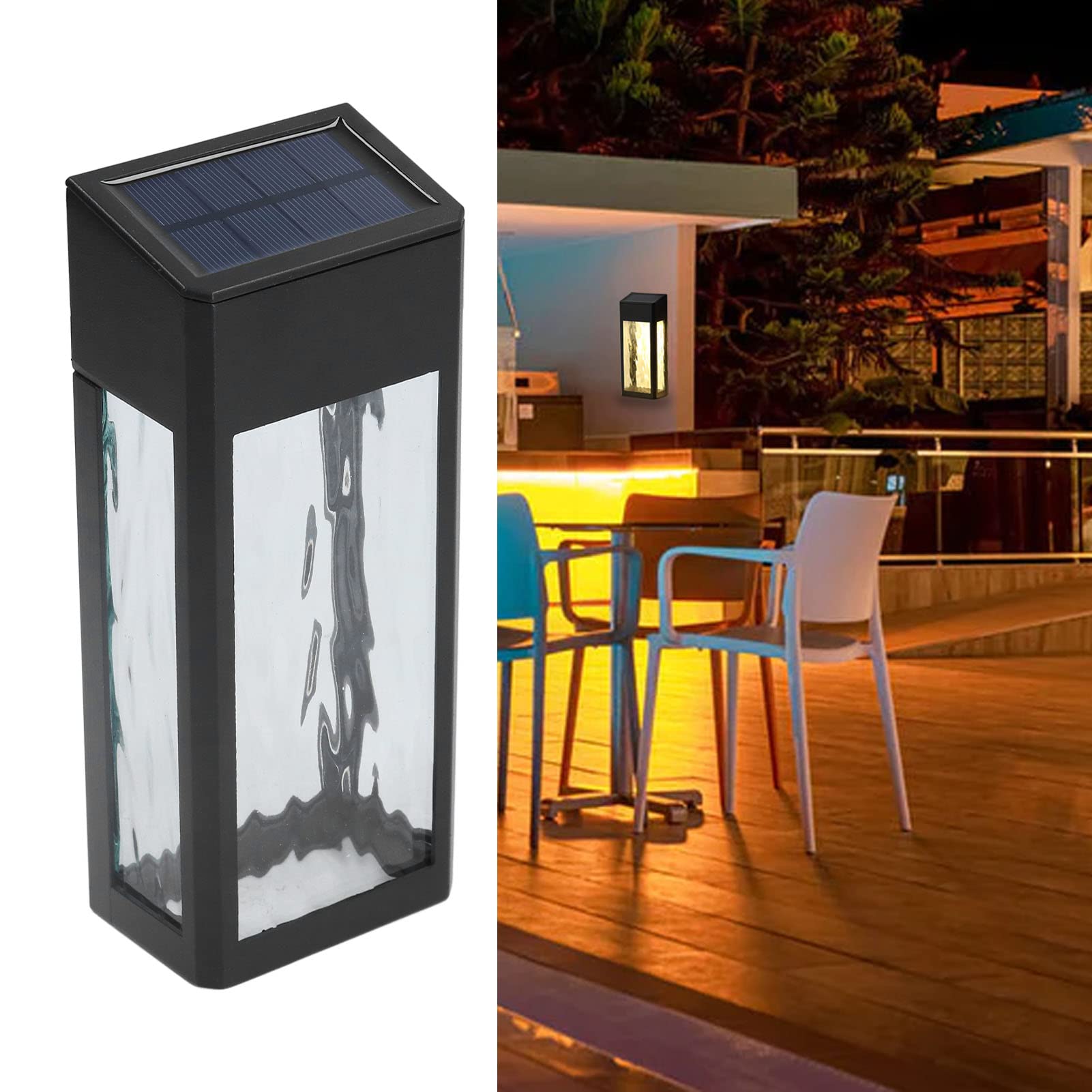 Solar Powered Outdoor Wall Sconce Lights - Waterproof LED Fence Lighting for Patio, Deck, Yard, Stairs & Front Door - Decorative Solar Garden Lights for Forest, Pathway & Landscape Illumination