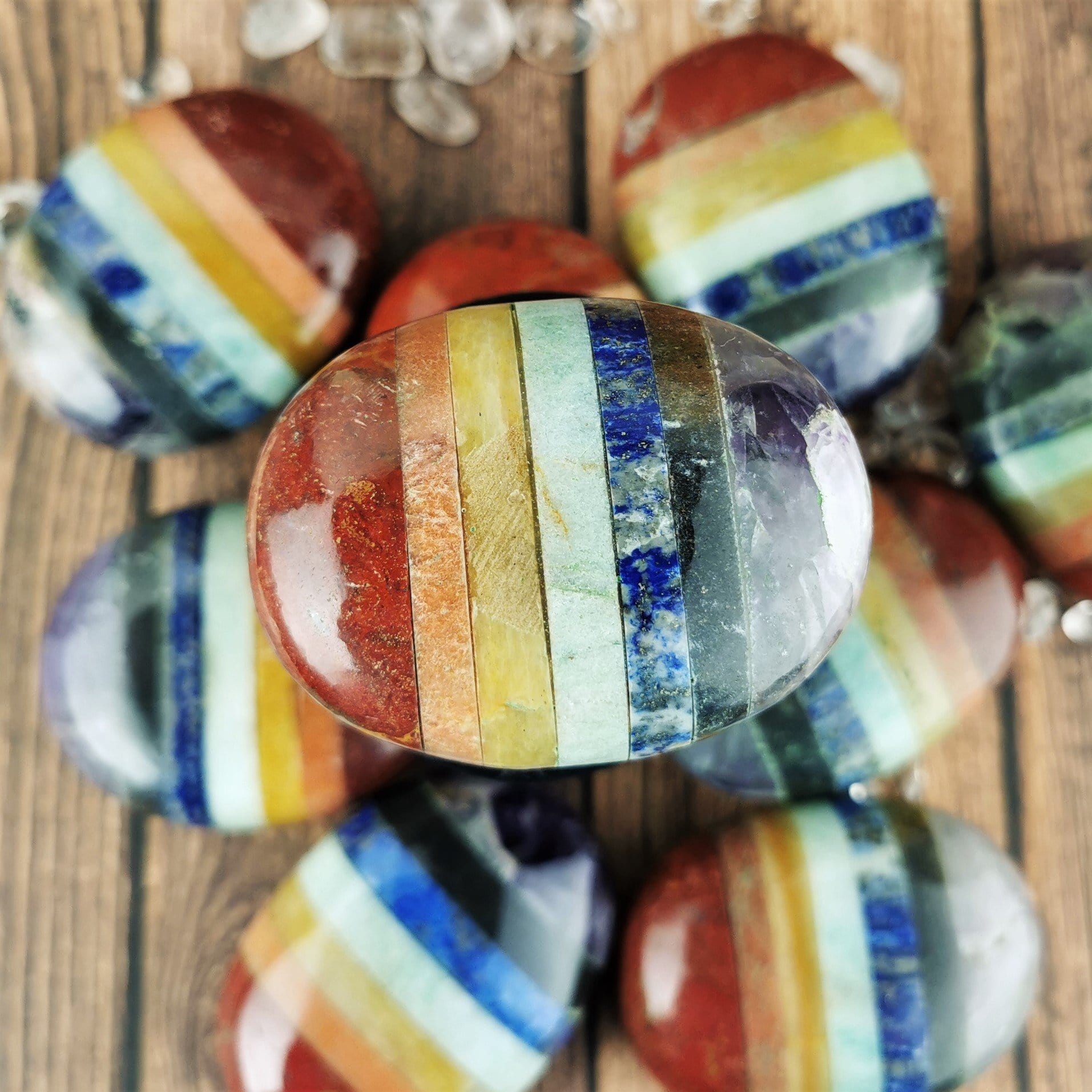 Healing Chakra Gemstone Palm Stones for Meditation, Reiki & Stress Relief – Natural Crystal Stones for Energy Balancing & Relaxation