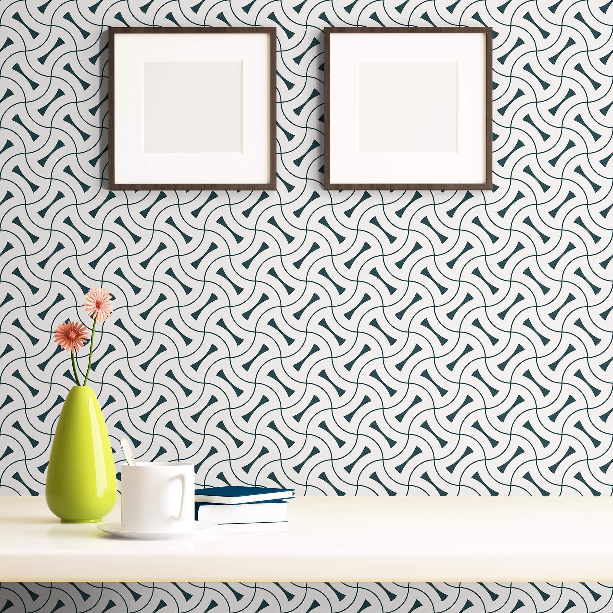 Charcoal Geometric Peel and Stick Removable Wallpaper - Self-Adhesive Wall Decor for Bedroom, Living Room & Office - Easy Installation & Damage-Free Removal