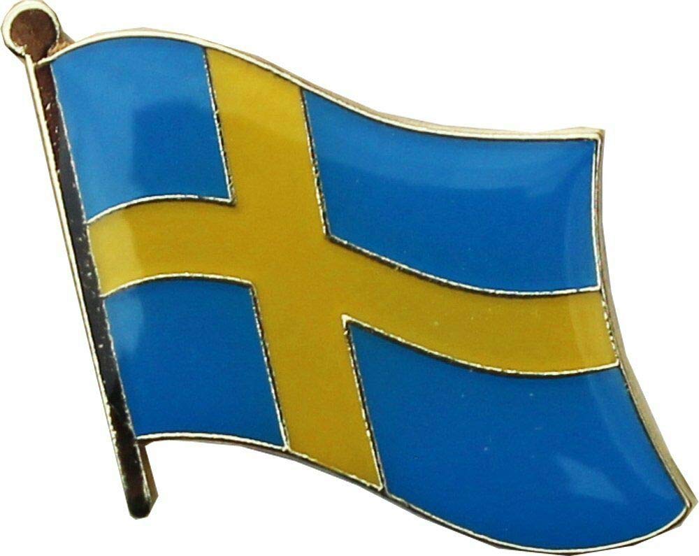 Sweden Flag Lapel Pins for Bike Hats & Motorcycle Gear - Pack of 24 Studs for Clothing & Caps - Perfect for Biker Clubs, Travel Enthusiasts & Patriotic Events