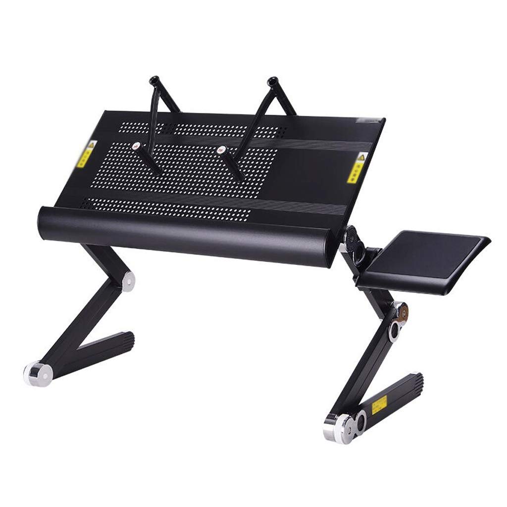 Adjustable Portable Laptop Stand for Workstation - Foldable Computer Desk Tray for Sofa, Bed & Office Use - Ergonomic Notebook Holder (Black) - Perfect for Home Office, Remote Work & Small Spaces